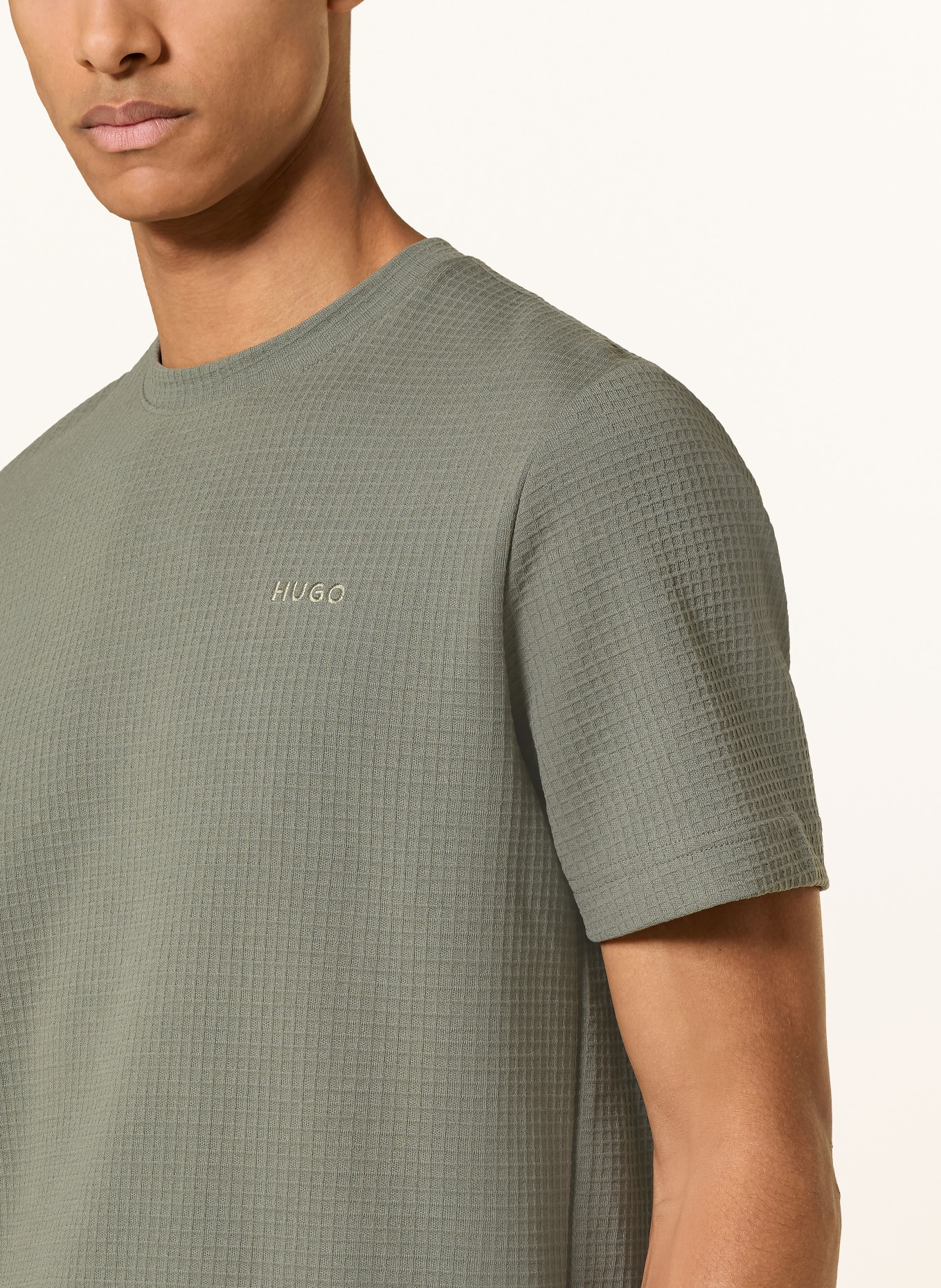 HUGO Pajama shirt AUSTIN: KHAKI