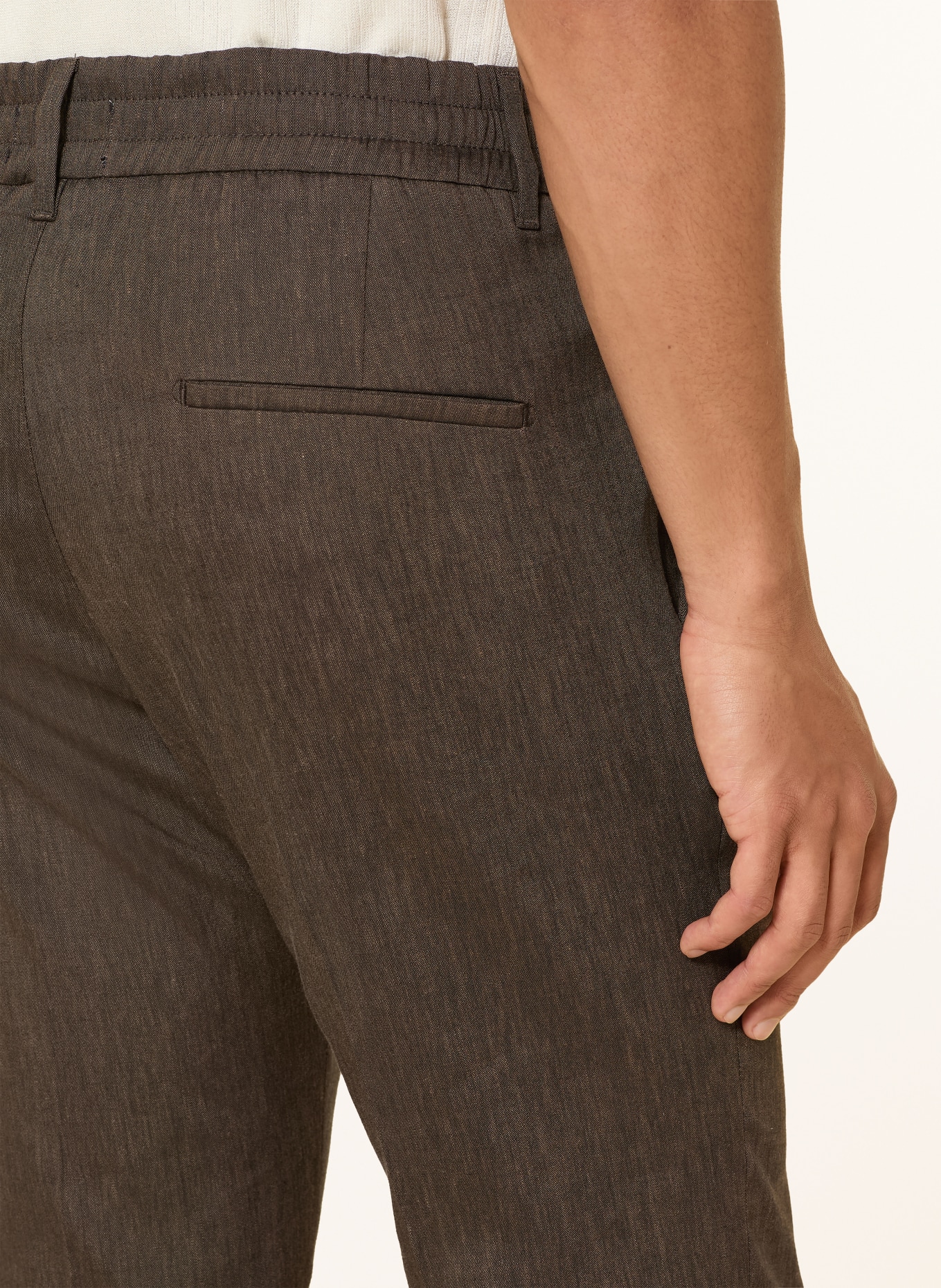 DRYKORN Oblekové kalhoty CHASY Extra Slim Fit se lnem: 1104 braun