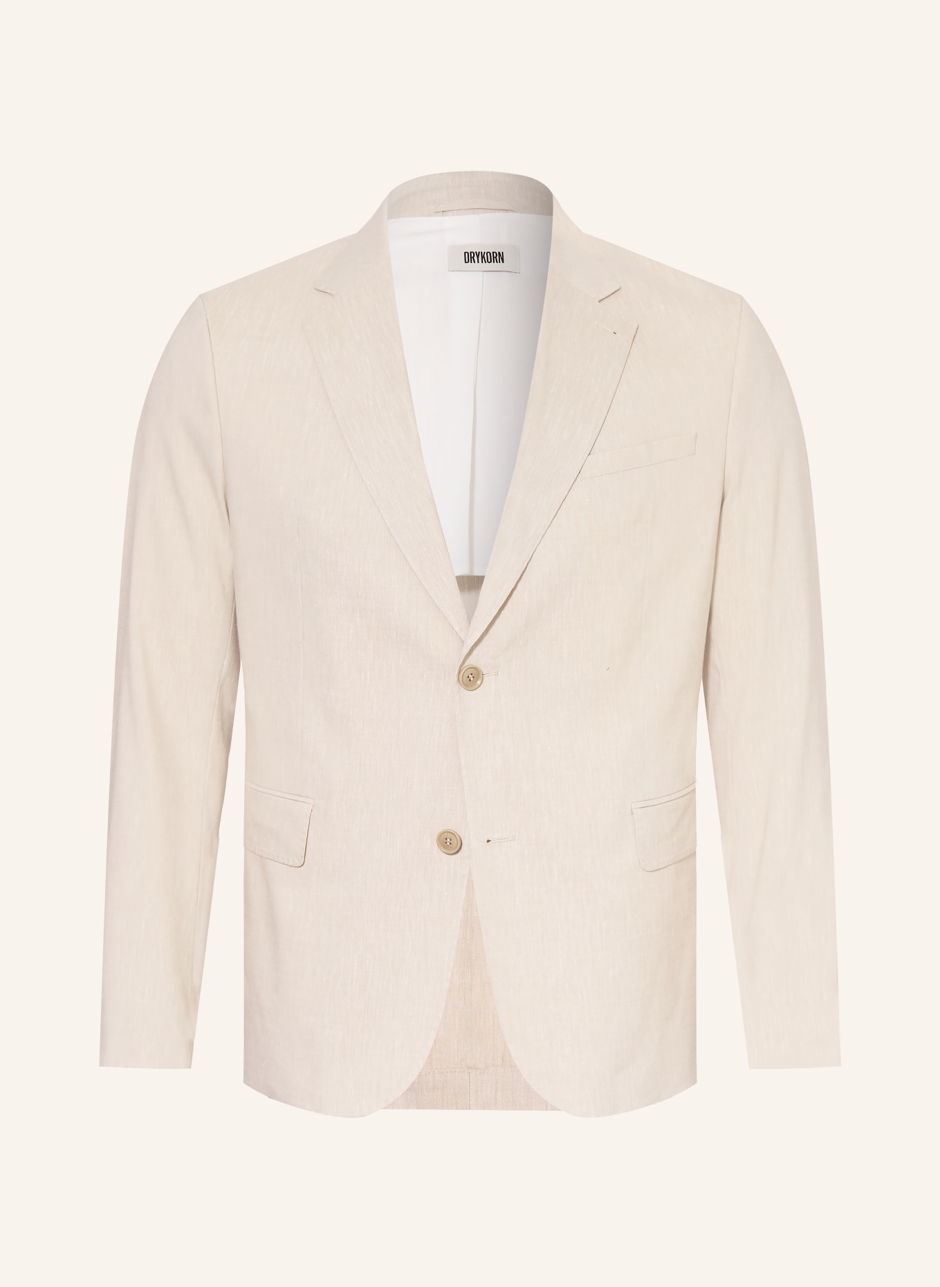 DRYKORN YAMES slim fit suit jacket with linen: 1700 BRAUN