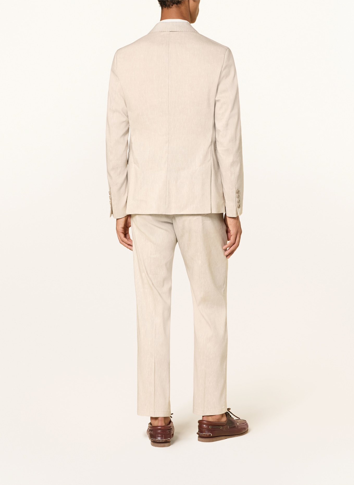 DRYKORN YAMES slim fit suit jacket with linen: 1700 BRAUN