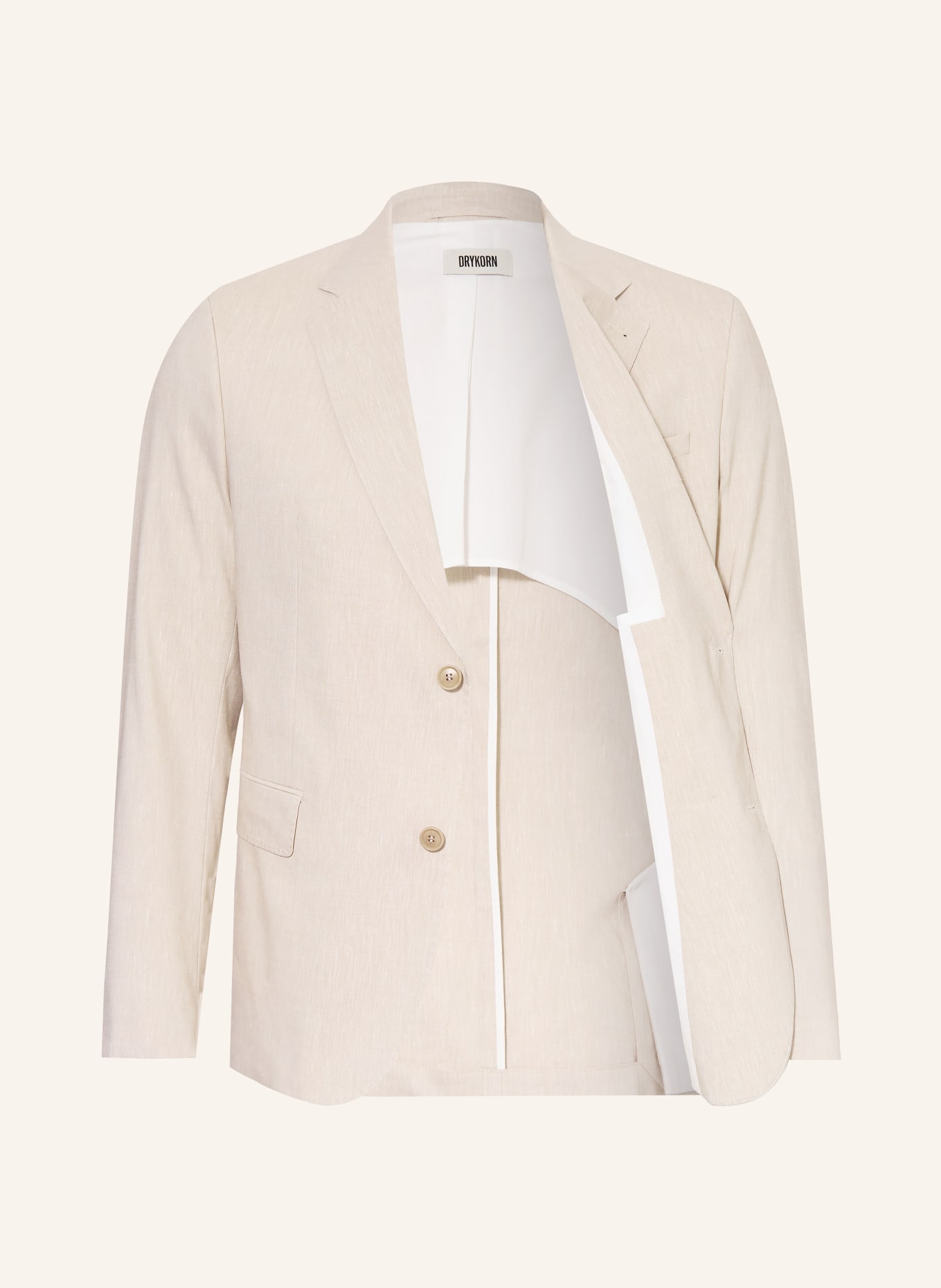 DRYKORN YAMES slim fit suit jacket with linen: 1700 BRAUN