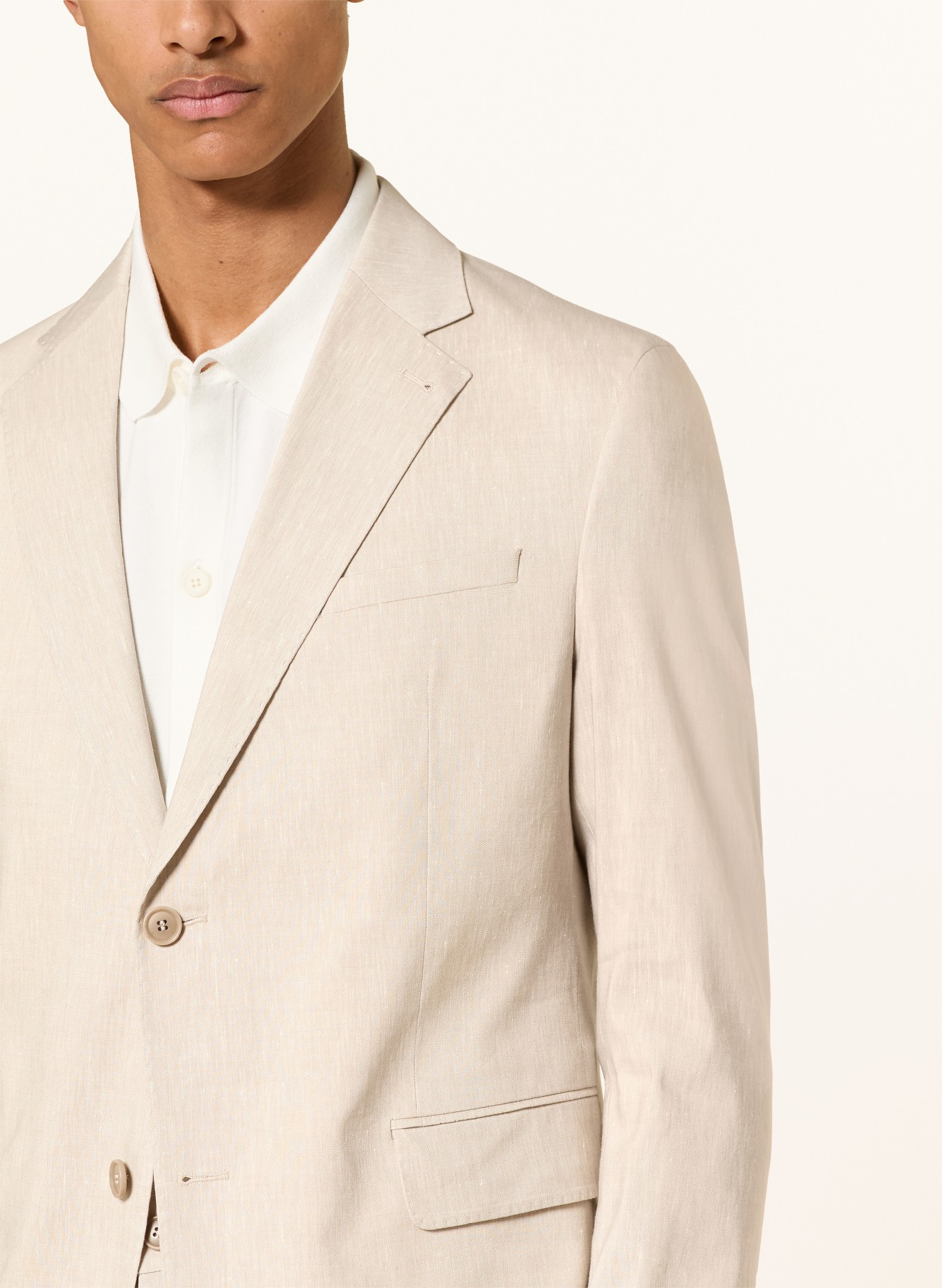 DRYKORN YAMES slim fit suit jacket with linen: 1700 BRAUN