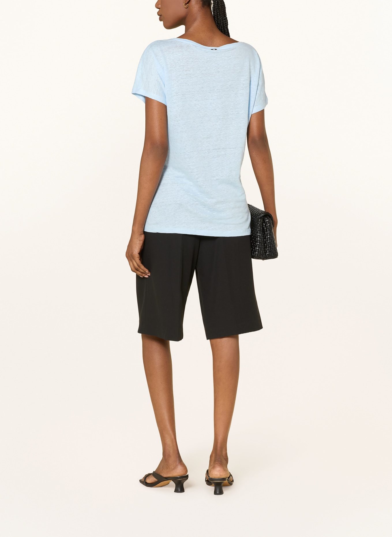 RIANI Lněné tričko: TMAVĚ MODRÁ