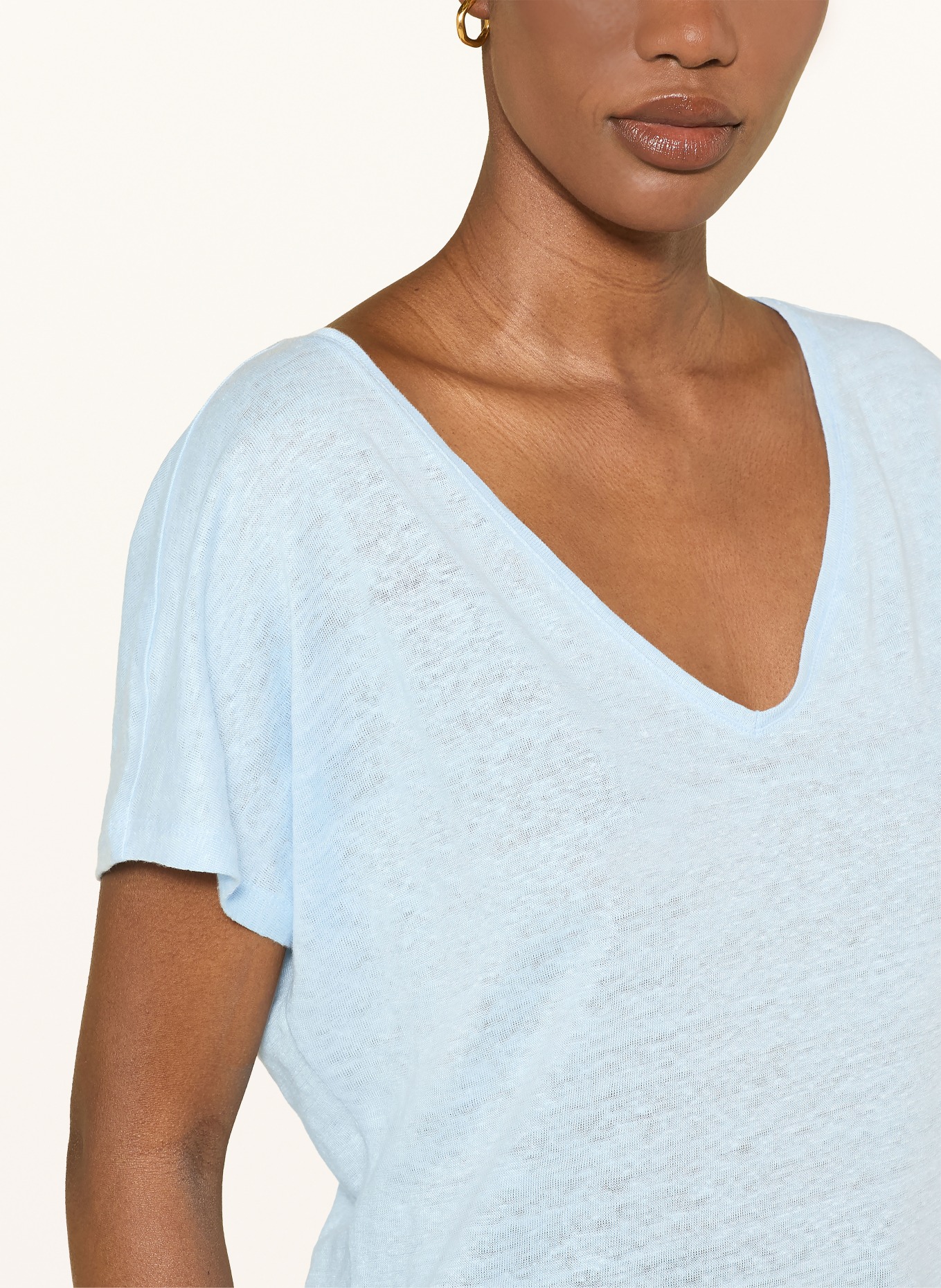 RIANI Lněné tričko: TMAVĚ MODRÁ