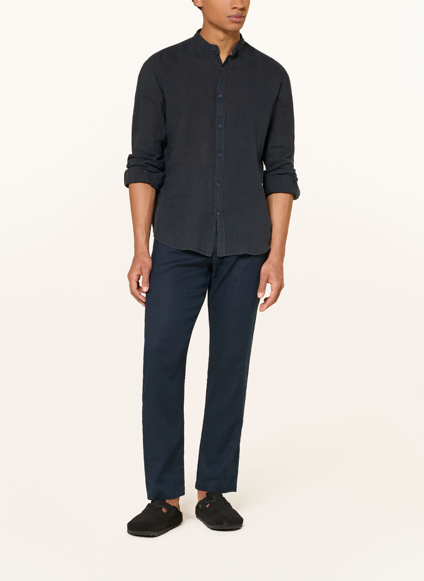 BOSS Linen shirt RACE Regular Fit: DARK BLUE