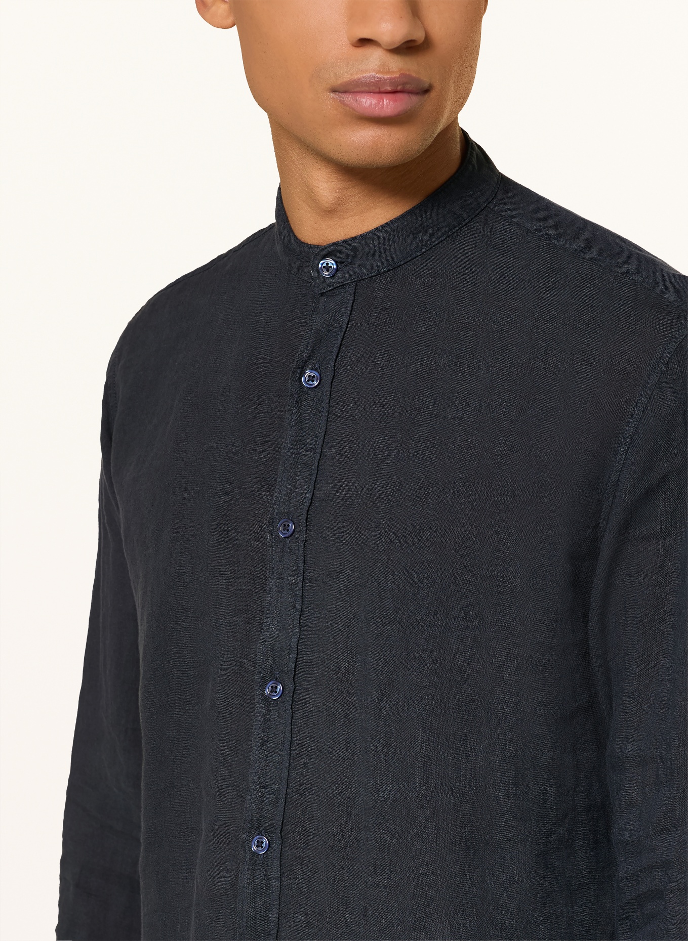 BOSS Linen shirt RACE Regular Fit: DARK BLUE