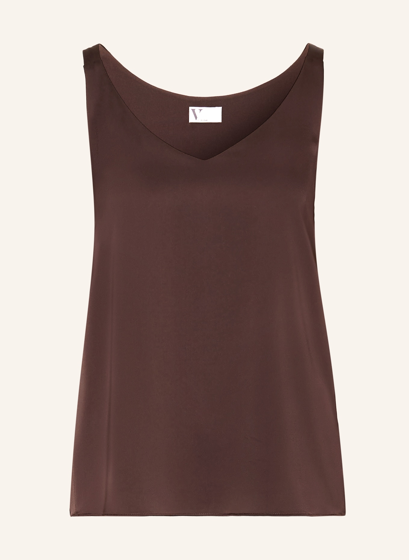 V by Vera Mont Satin top: DARK BROWN