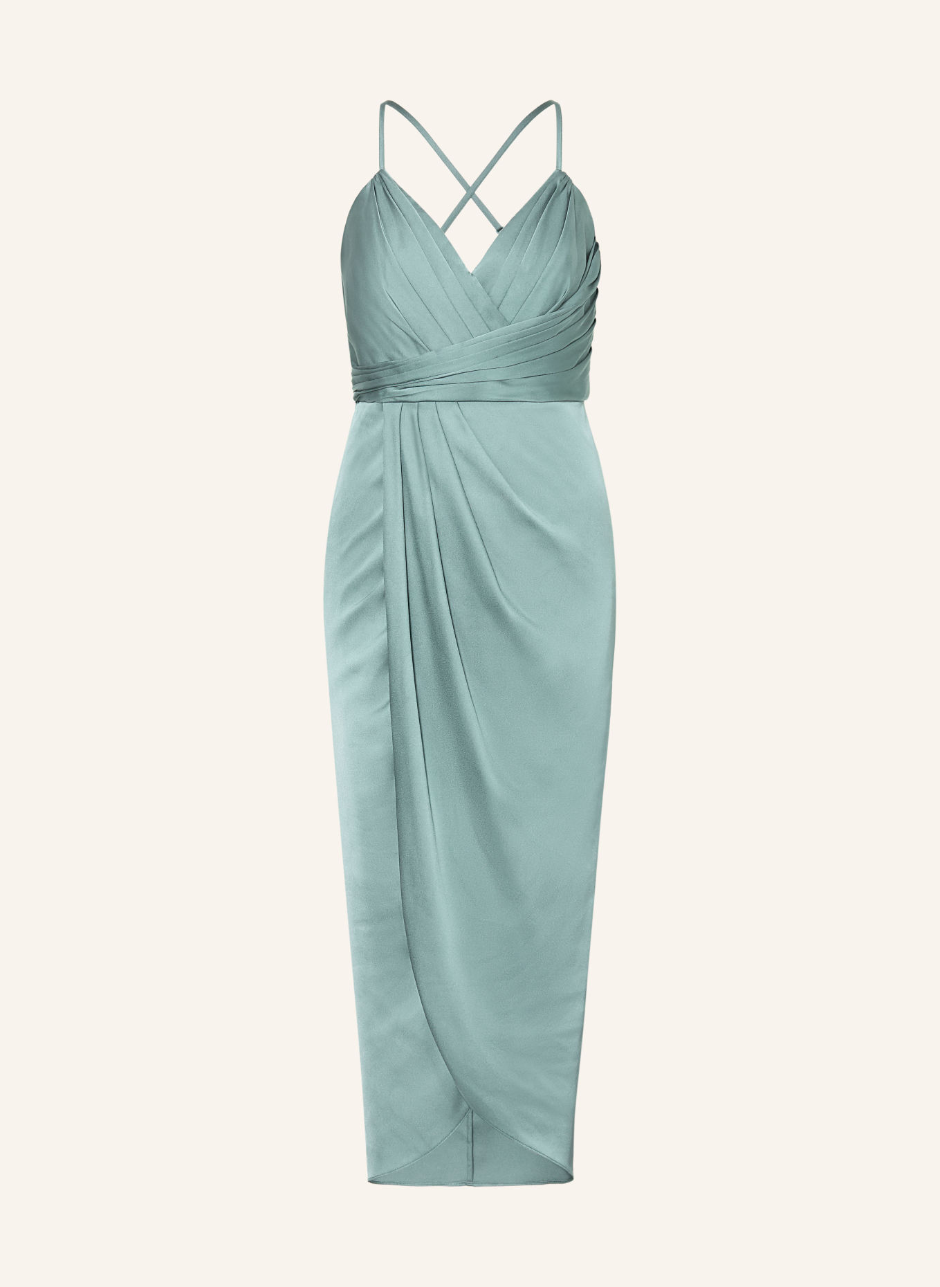 V by Vera Mont Robe de cocktail en satin: BLEU PÉTROLE