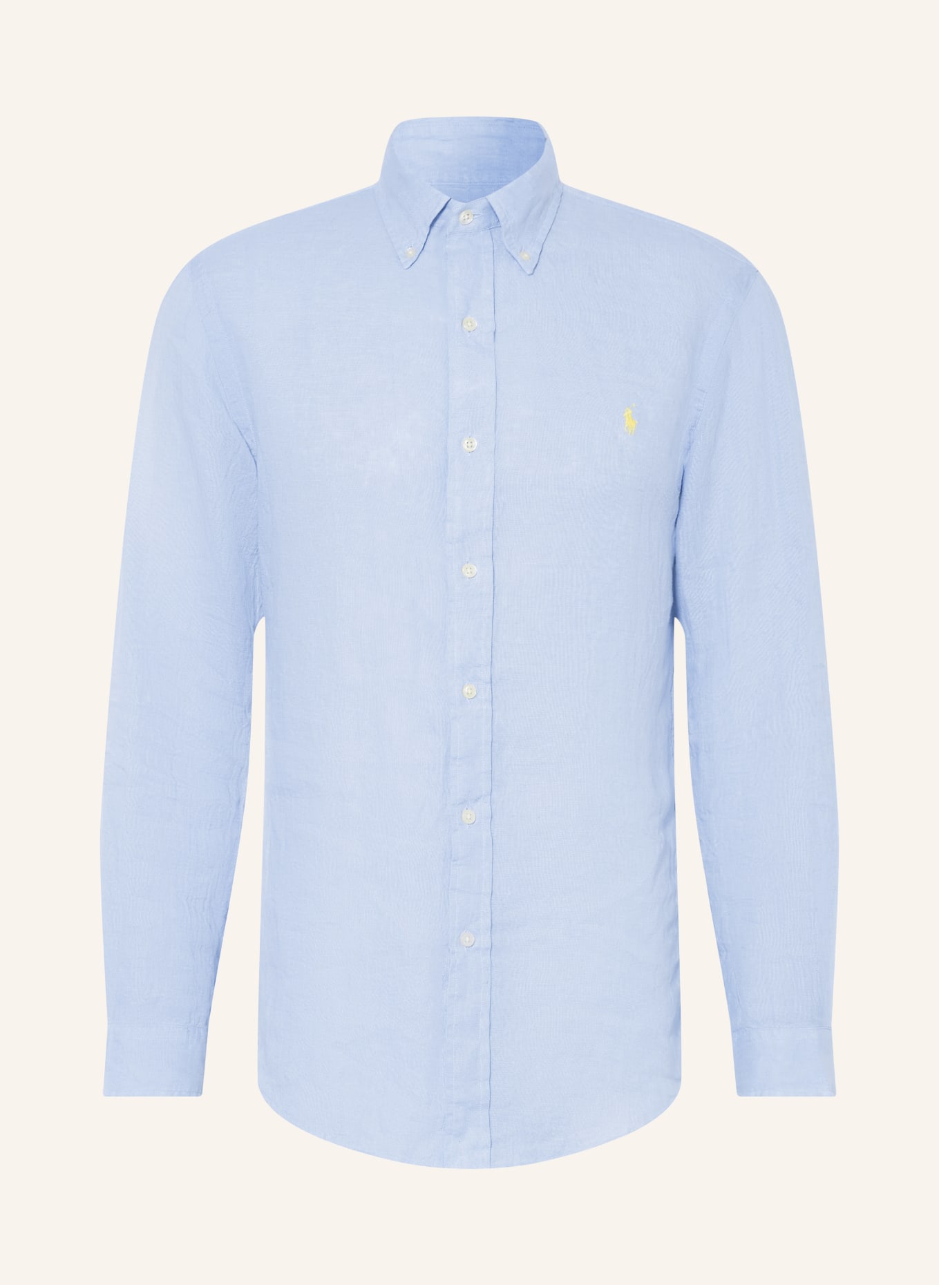POLO RALPH LAUREN Leinenhemd Custom Fit: HELLBLAU