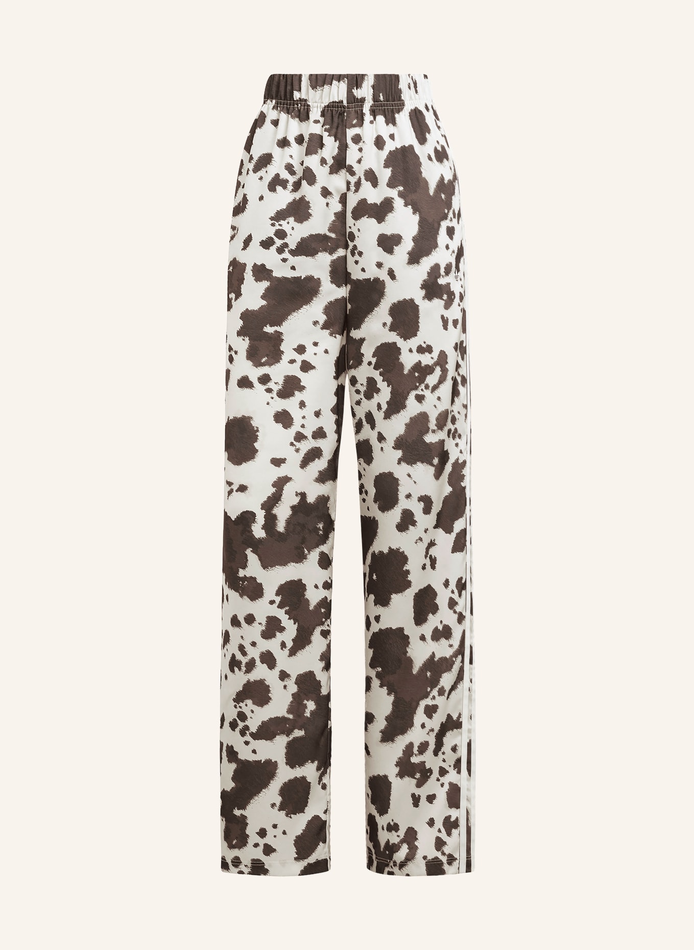 adidas Originals ORIGINALS SATIN WIDE LEG sweatpants made of satin: DARK BROWN / CREAM