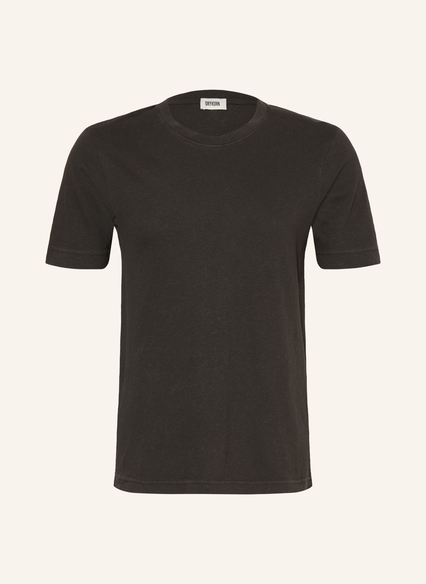 DRYKORN T-shirt RAPHAEL with linen: BLACK