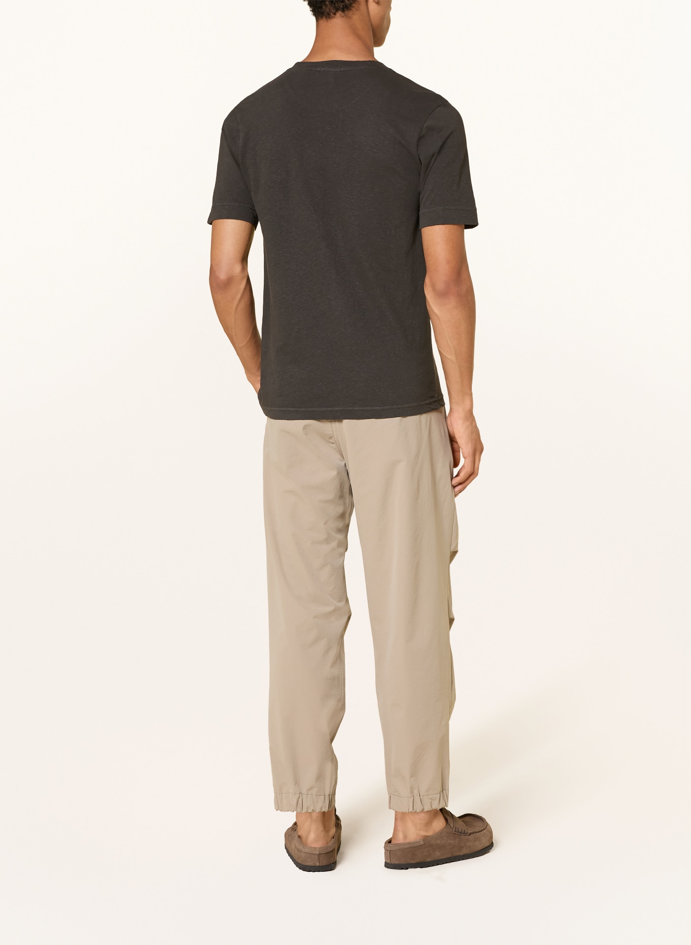 DRYKORN T-shirt RAPHAEL with linen: BLACK