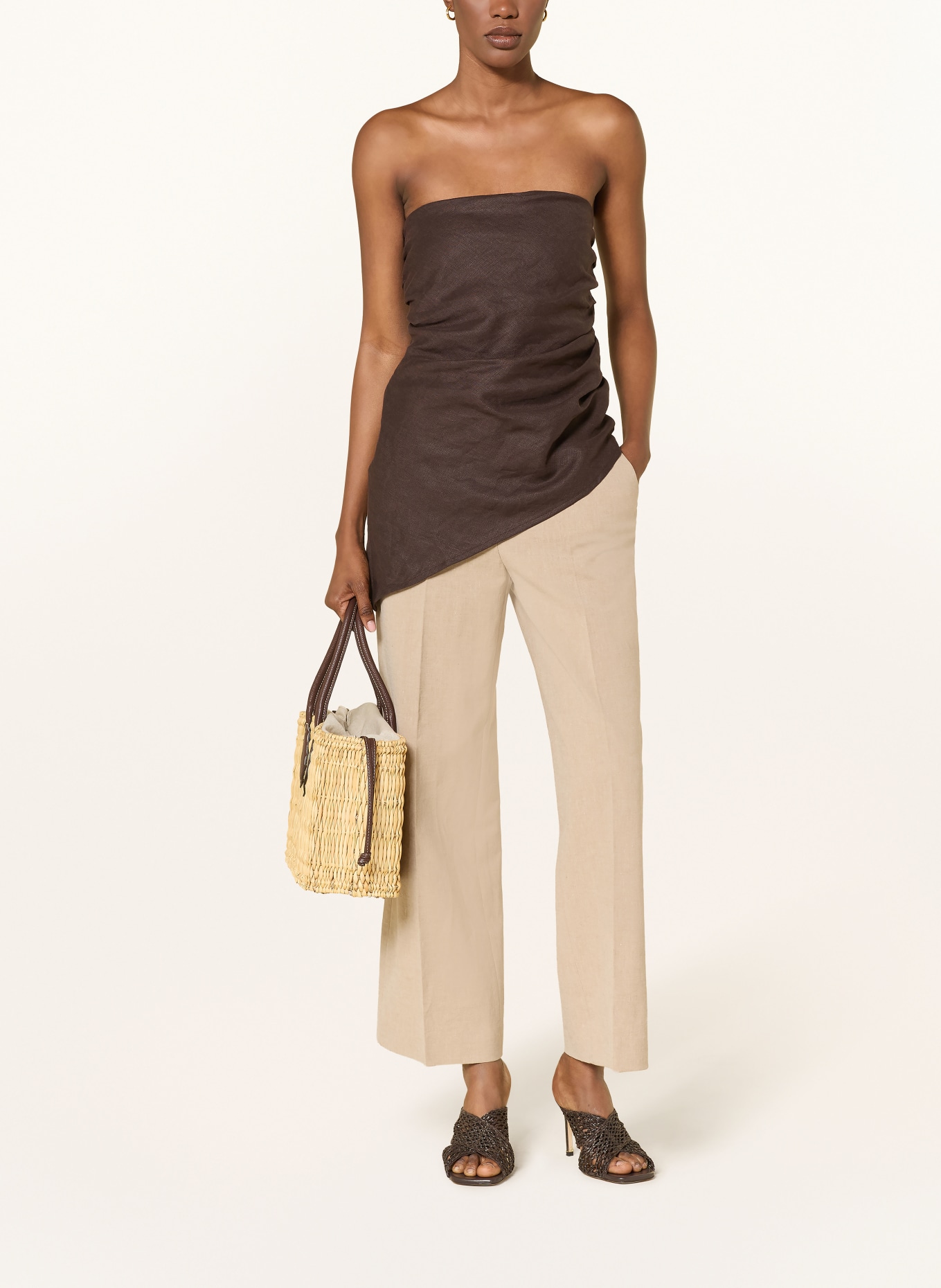 SEDUCTIVE Marlenehose DOMENICA mit Leinen: BEIGE