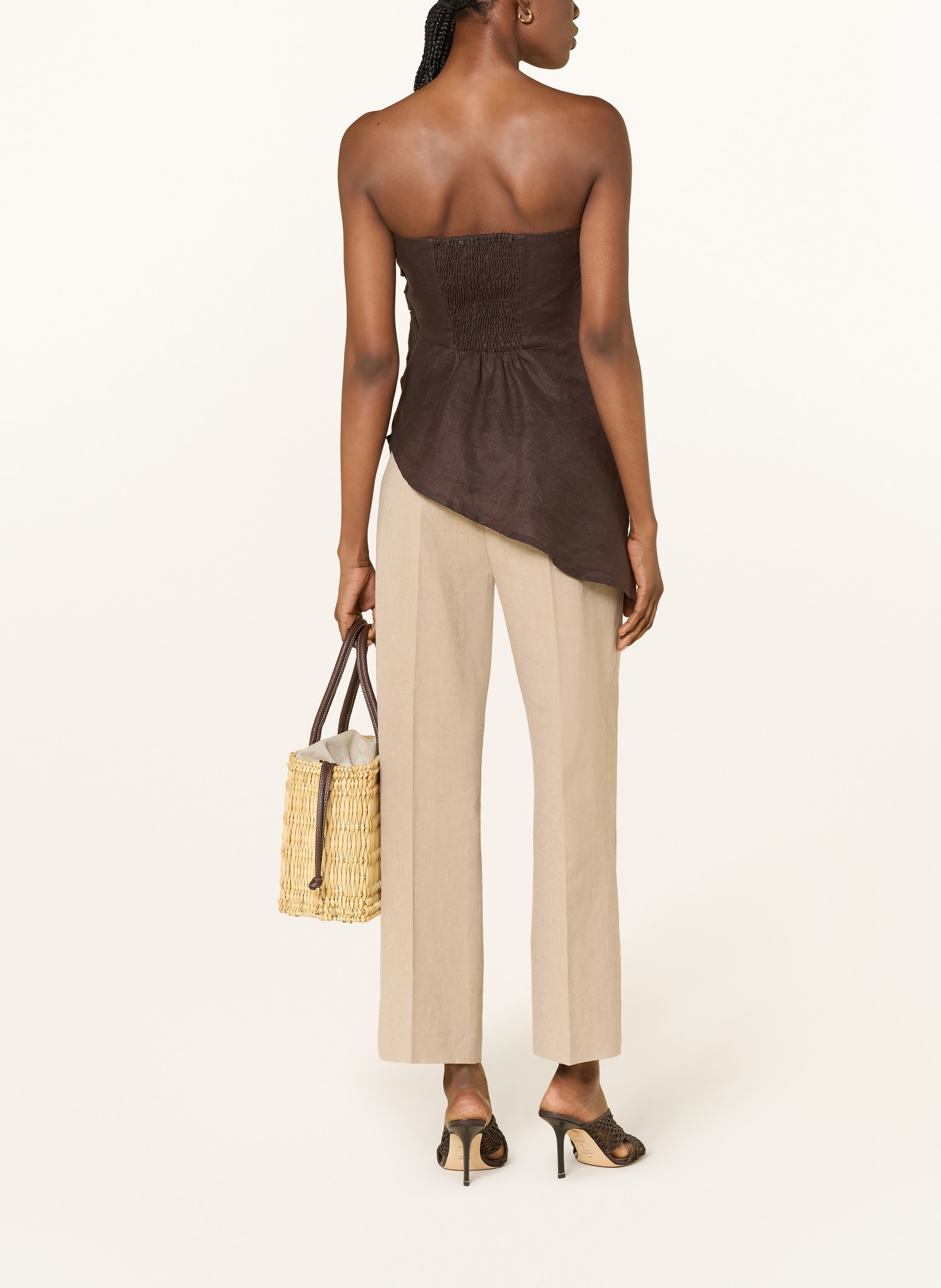 SEDUCTIVE Marlenehose DOMENICA mit Leinen: BEIGE