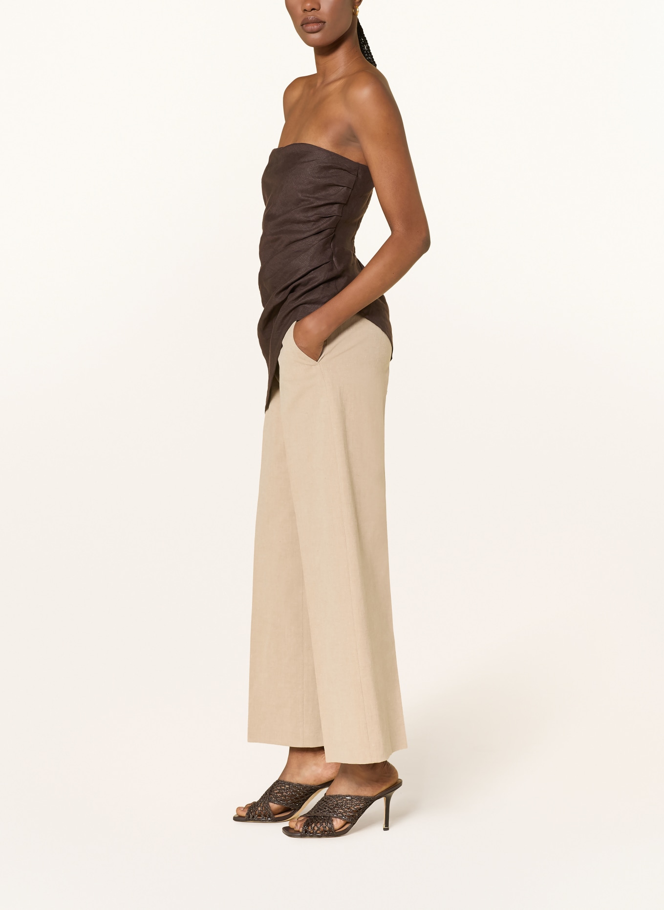 SEDUCTIVE Marlenehose DOMENICA mit Leinen: BEIGE