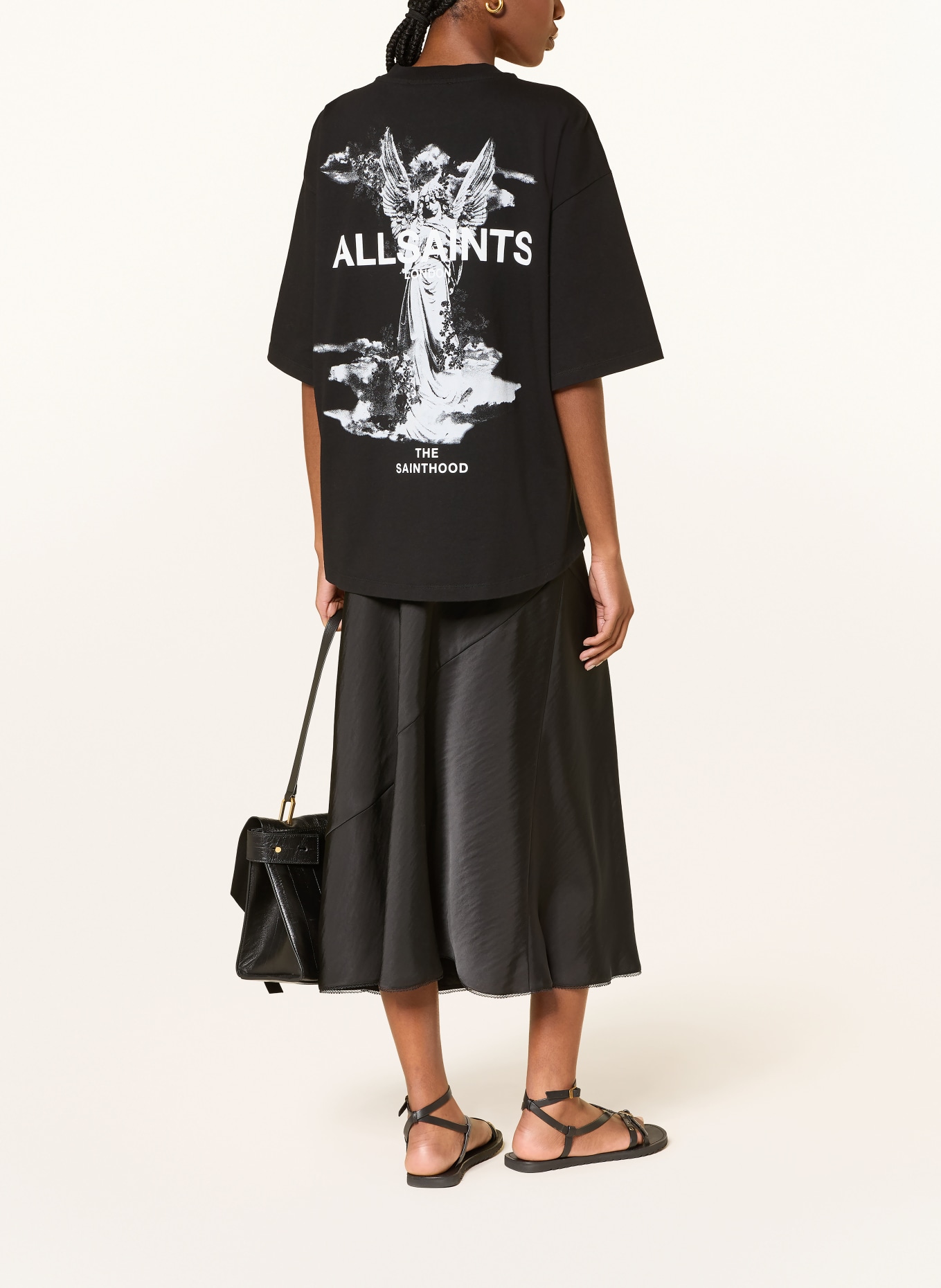 ALLSAINTS Oversized-Shirt AMELIE: SCHWARZ / GRAU / WEISS