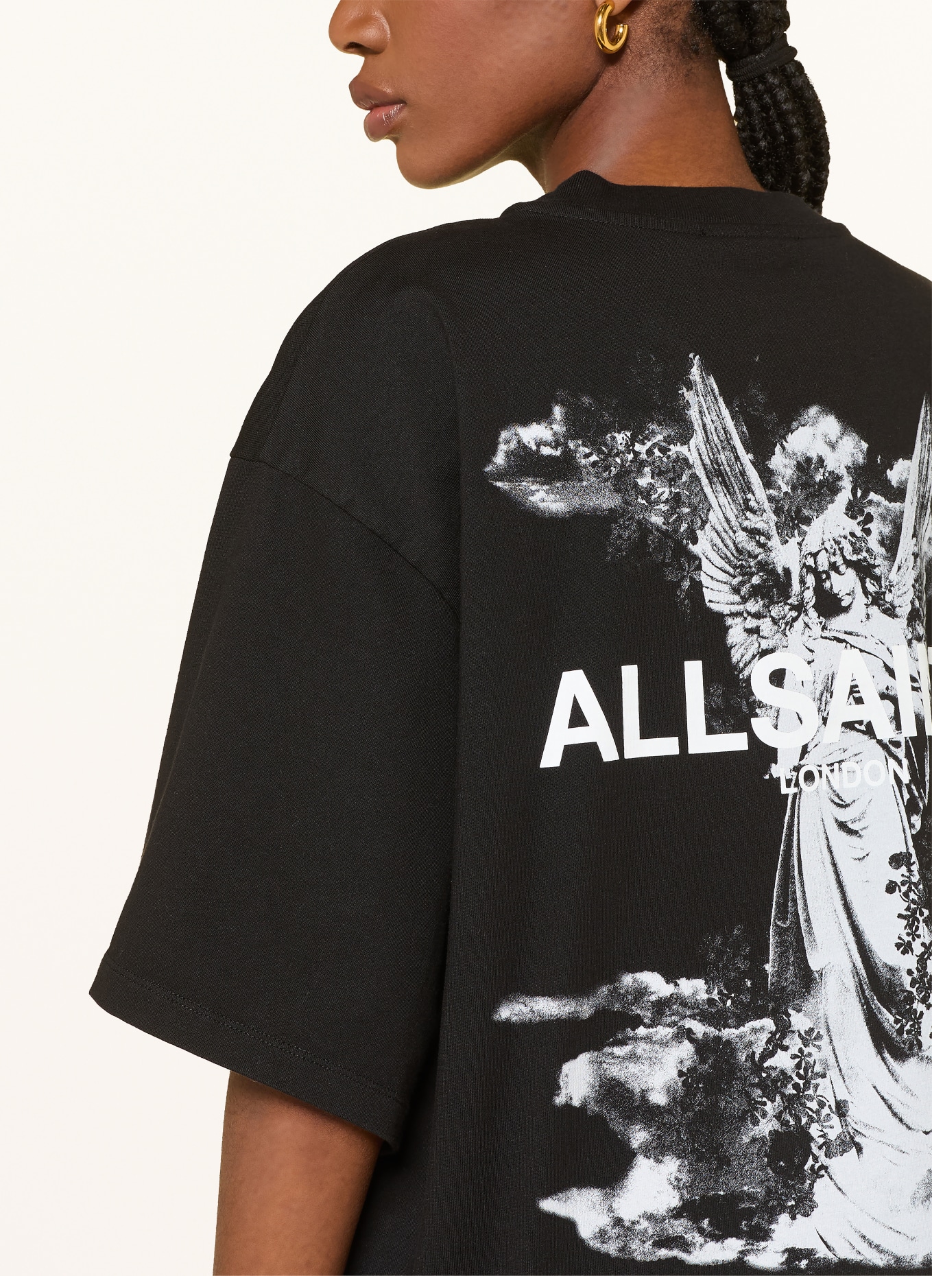 ALLSAINTS Oversized-Shirt AMELIE: SCHWARZ / GRAU / WEISS