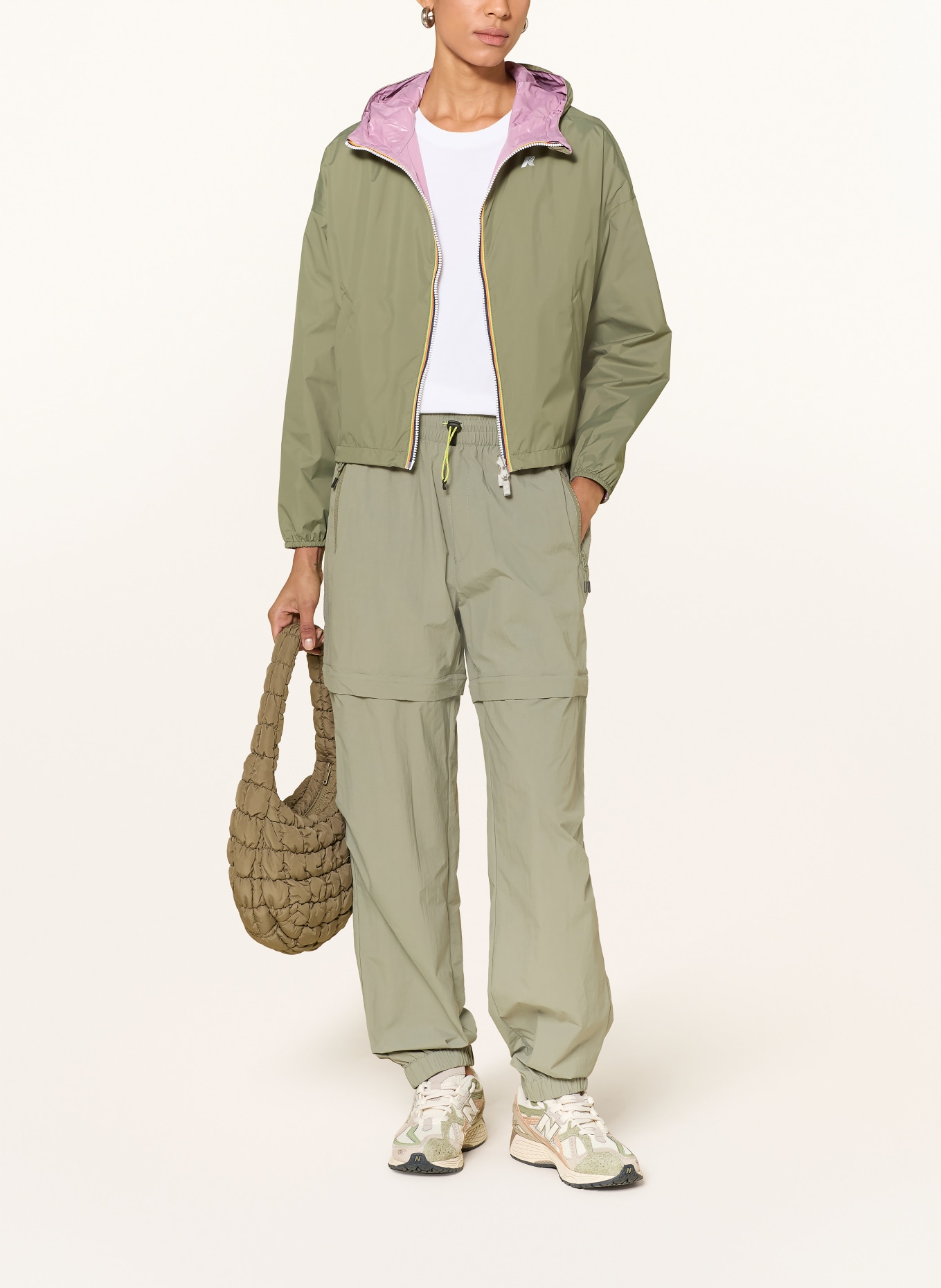 K-WAY Jacke LAURETTE zum Wenden: OLIV / ROSA