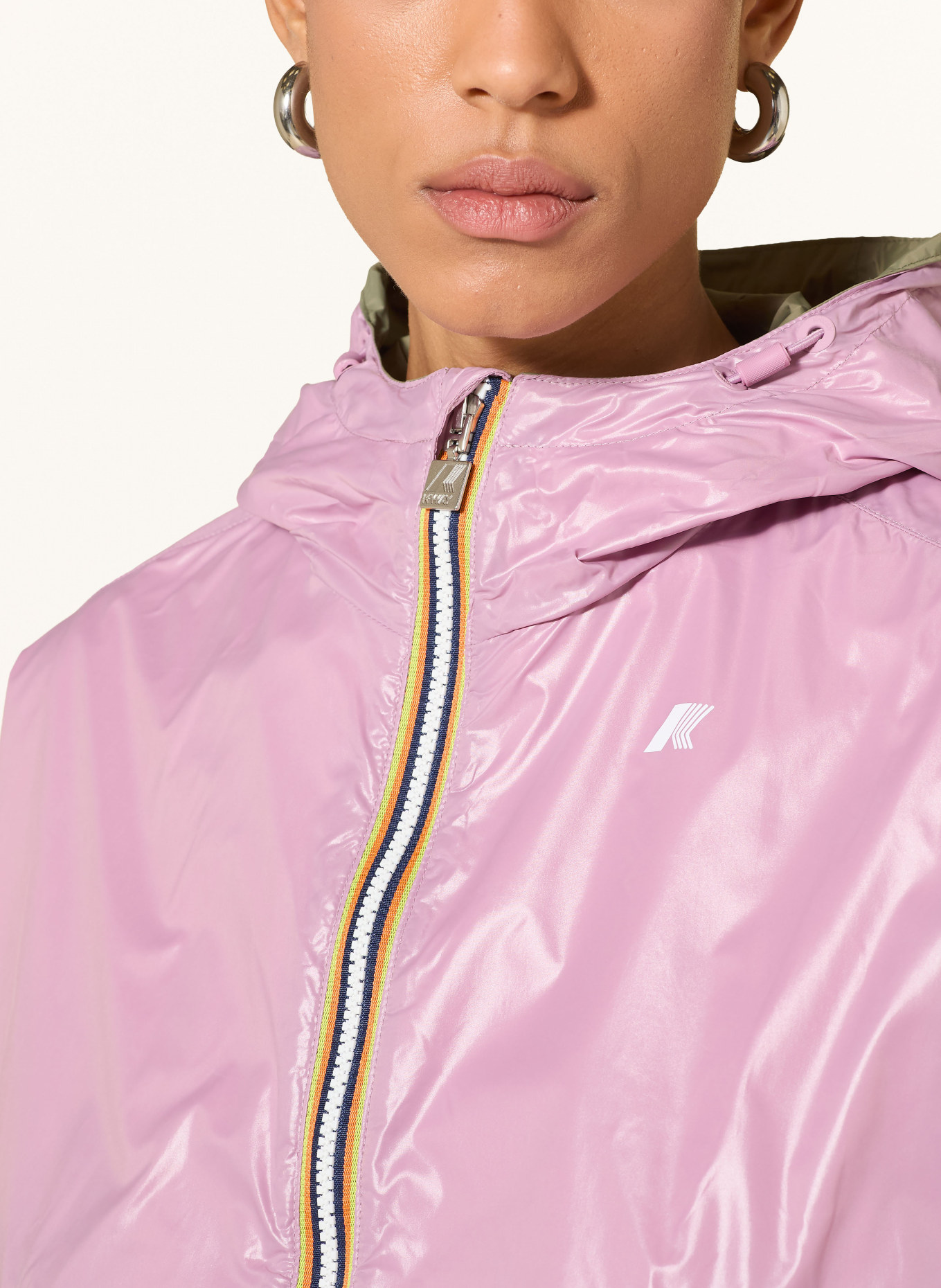 K-WAY Jacke LAURETTE zum Wenden: OLIV / ROSA