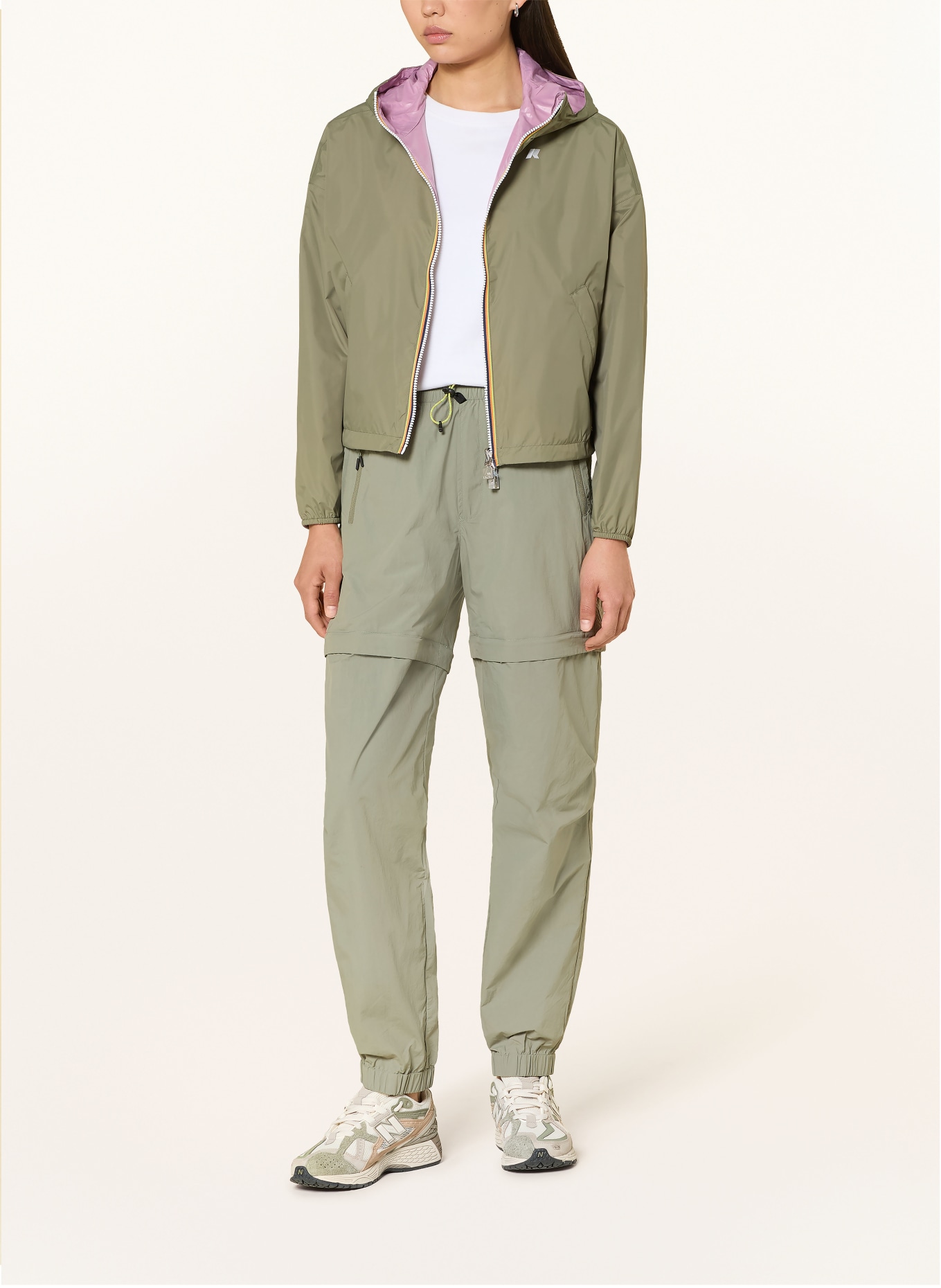 K-WAY Jacke LAURETTE zum Wenden: GRÜN / ROSA