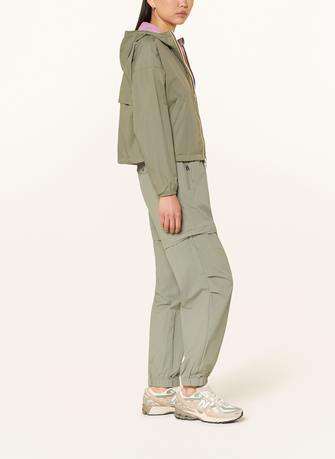 K-WAY Jacke LAURETTE zum Wenden: GRÜN / ROSA