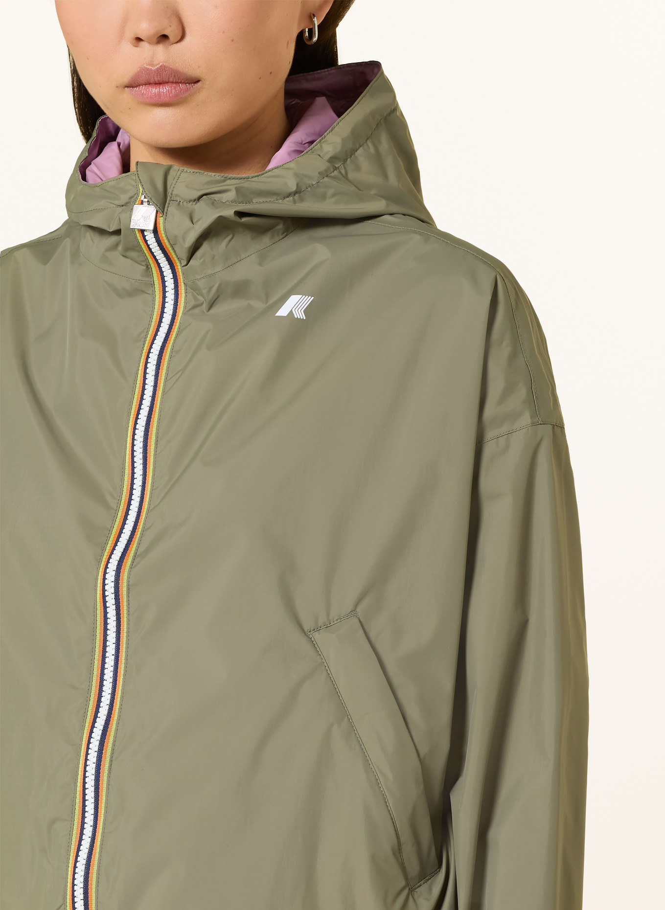 K-WAY Jacke LAURETTE zum Wenden: GRÜN / ROSA