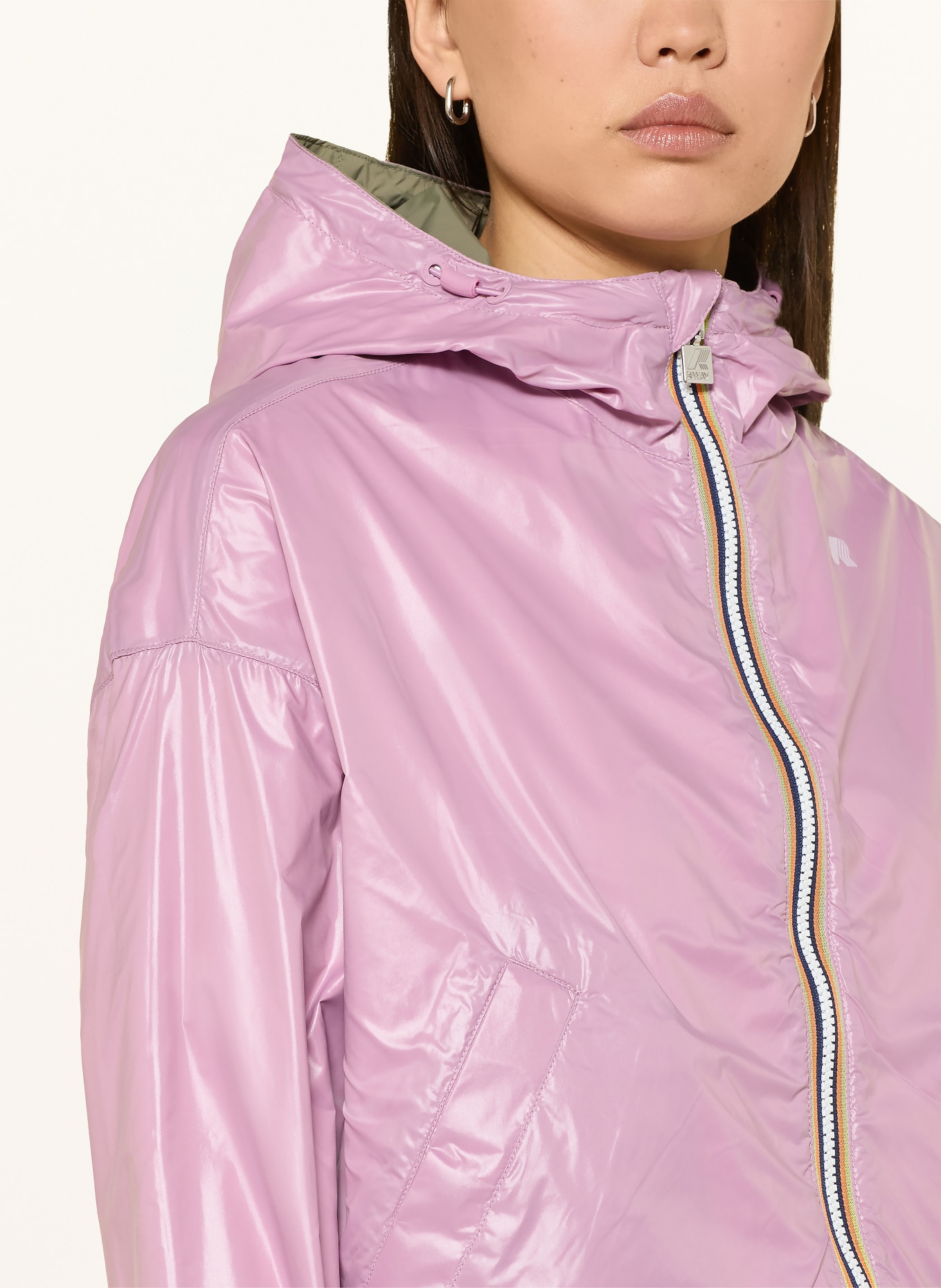 K-WAY Jacke LAURETTE zum Wenden: GRÜN / ROSA