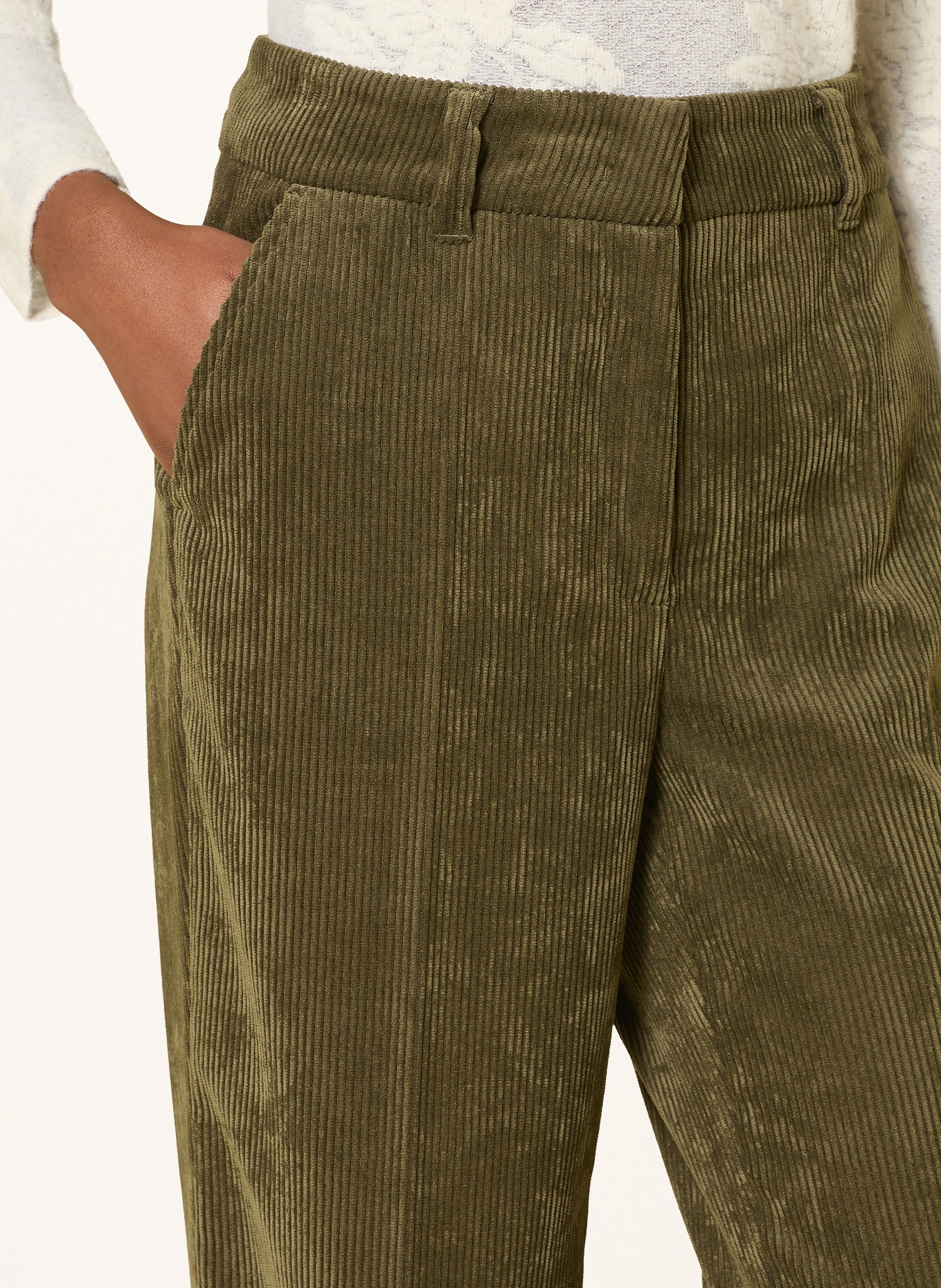 CAMBIO Marlenehose AMELIE aus Cord: OLIV