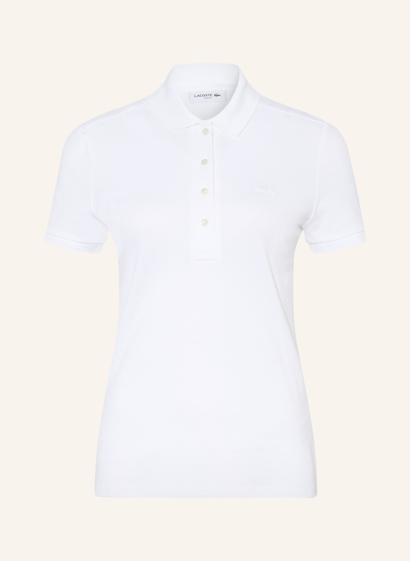 LACOSTE Piqué Polo Shirt: WHITE