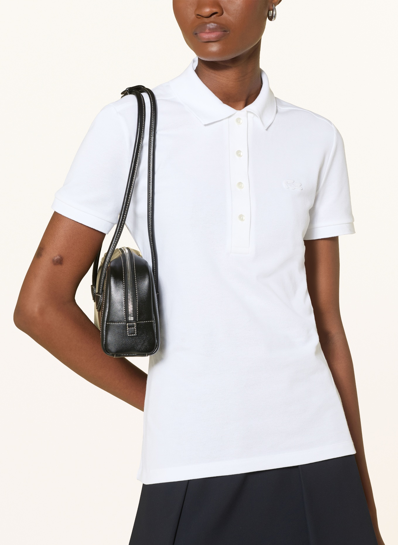 LACOSTE Piqué Polo Shirt: WHITE