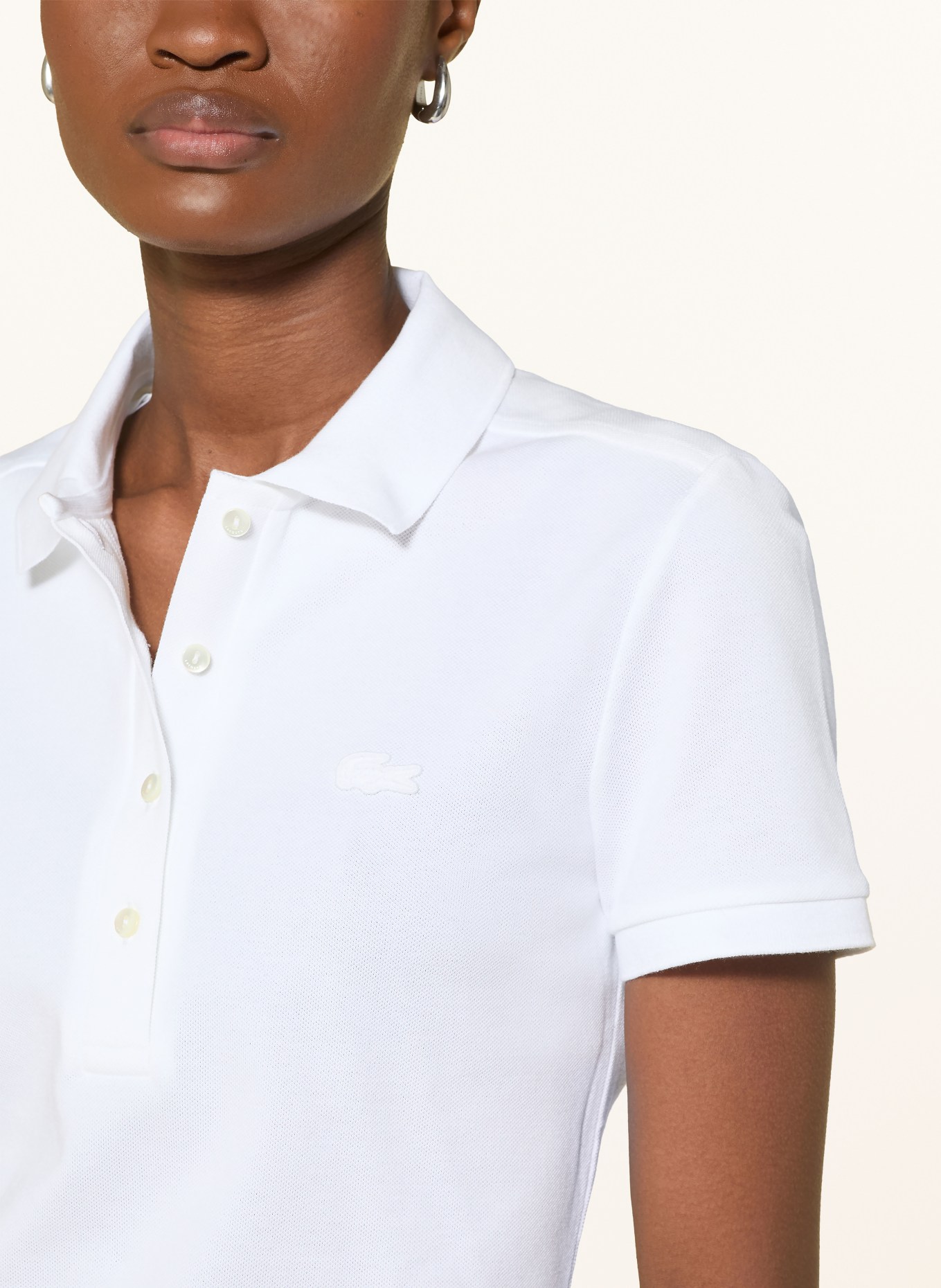 LACOSTE Piqué Polo Shirt: WHITE