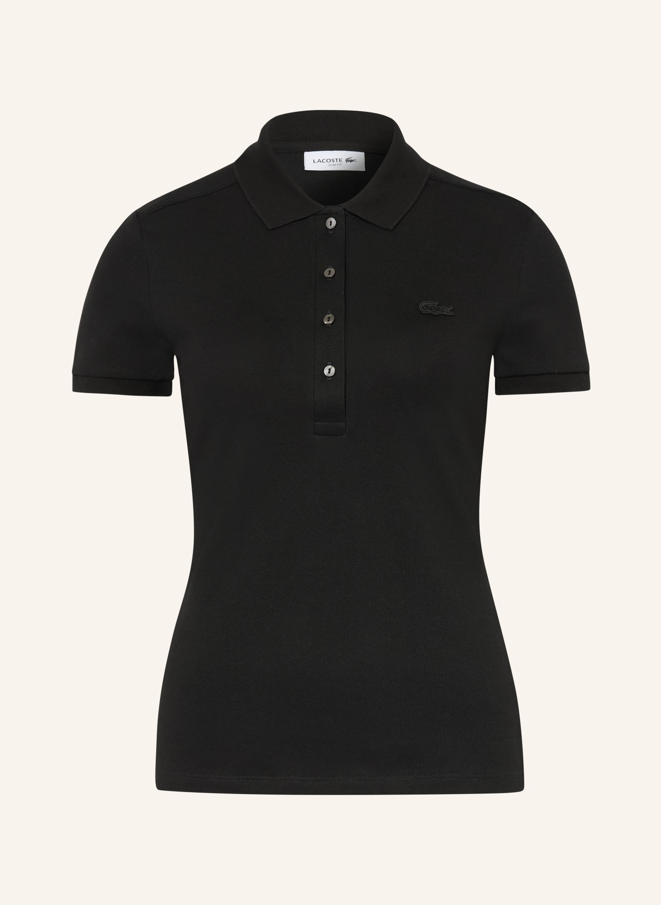 LACOSTE Piqué Polo Shirt: BLACK