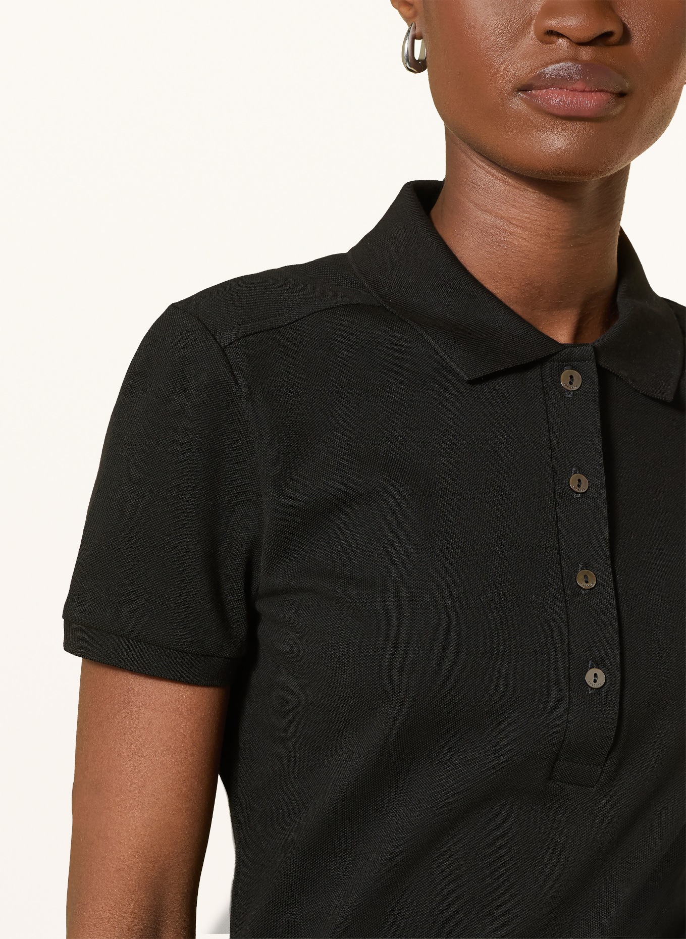 LACOSTE Piqué Polo Shirt: BLACK