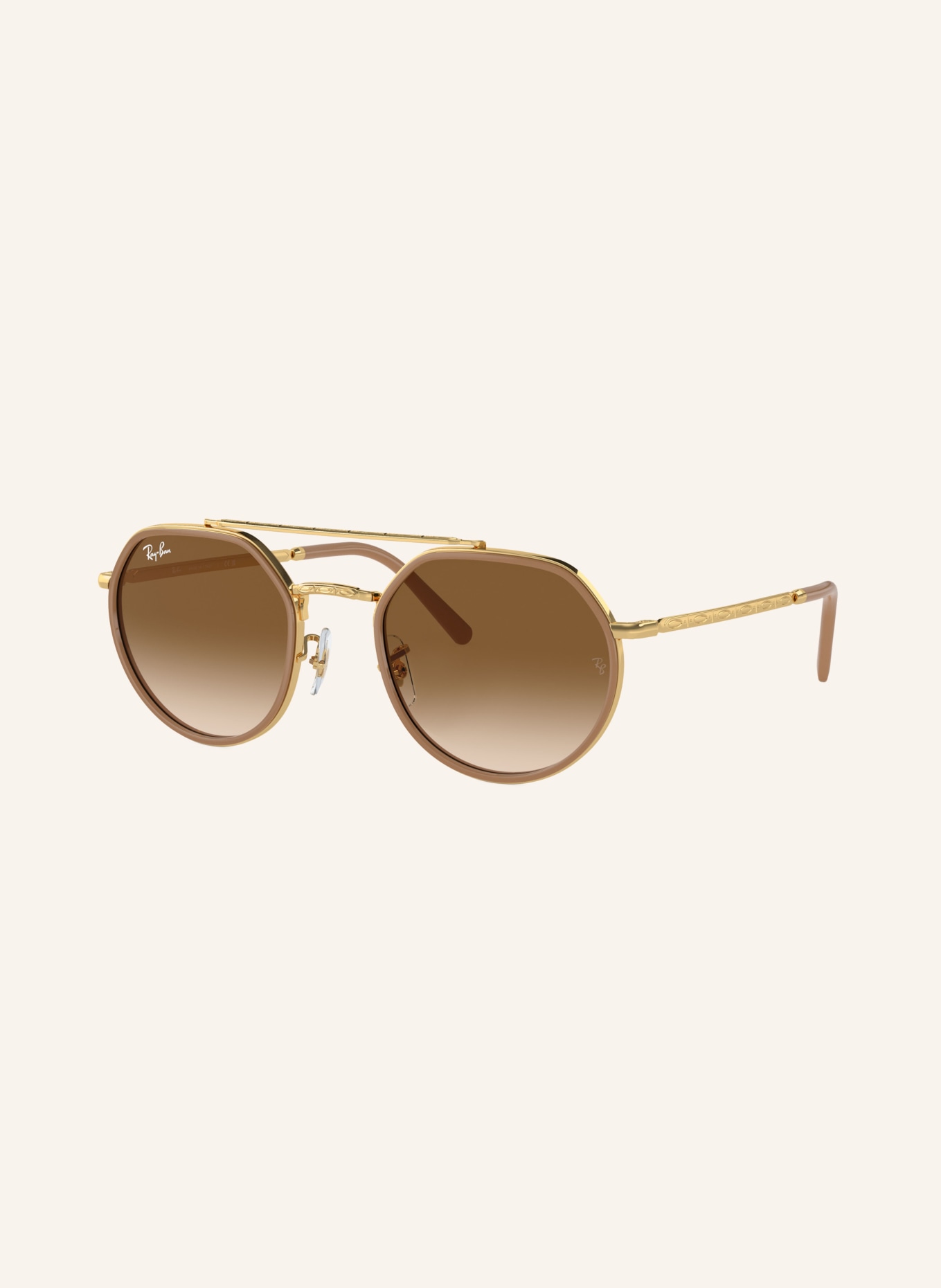 Ray-Ban Zonnebril RB3765: GOUD/LICHTBRUIN VERLOOP