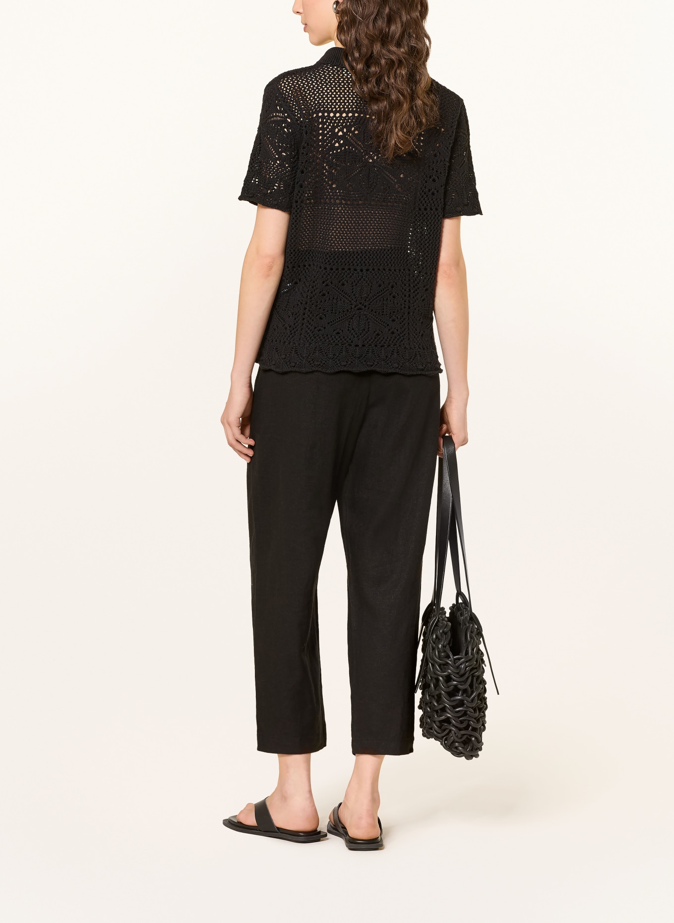 ICHI 7/8-Hose IHLINNO mit Leinen: SCHWARZ