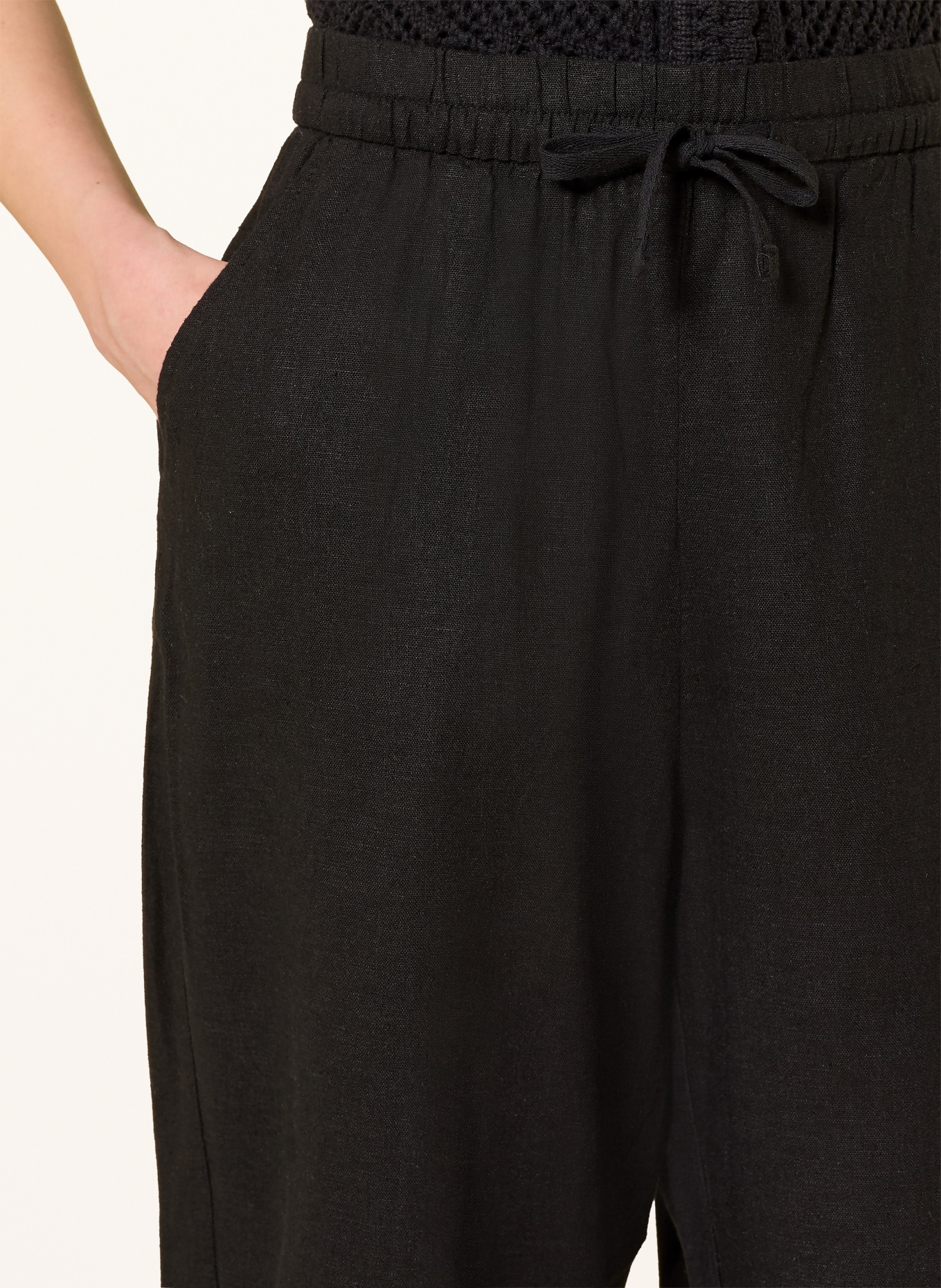 ICHI 7/8-Hose IHLINNO mit Leinen: SCHWARZ