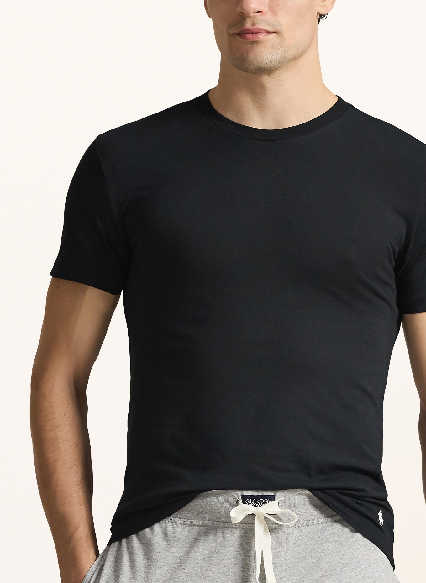 POLO RALPH LAUREN Lot de 3 t-shirts: NOIR / BLANC / GRIS