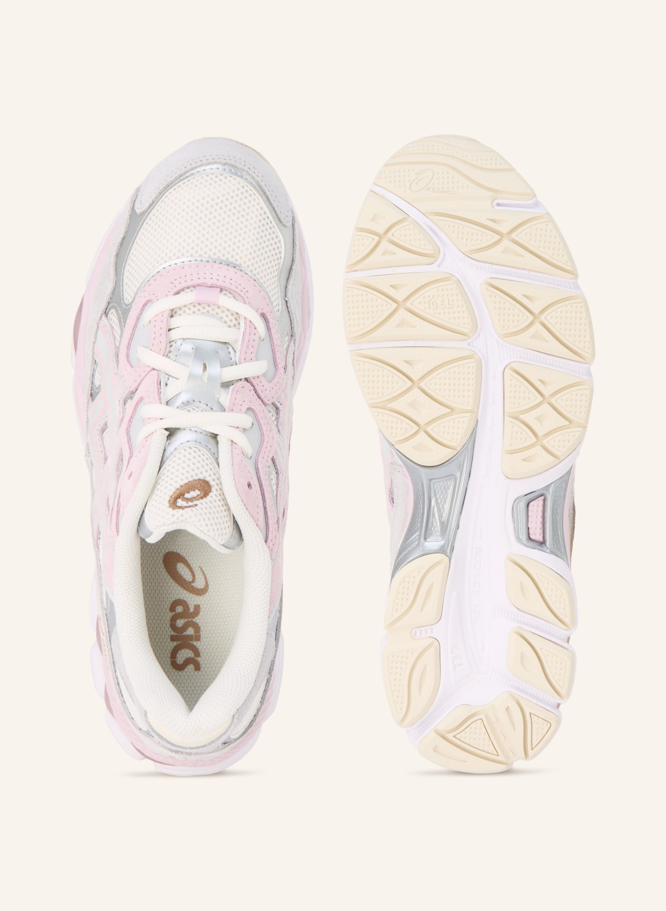 ASICS Sneakersy GEL-NYC: SVĚTLE ŠEDÁ / STŘÍBRNÁ / SVĚTLE RŮŽOVÁ