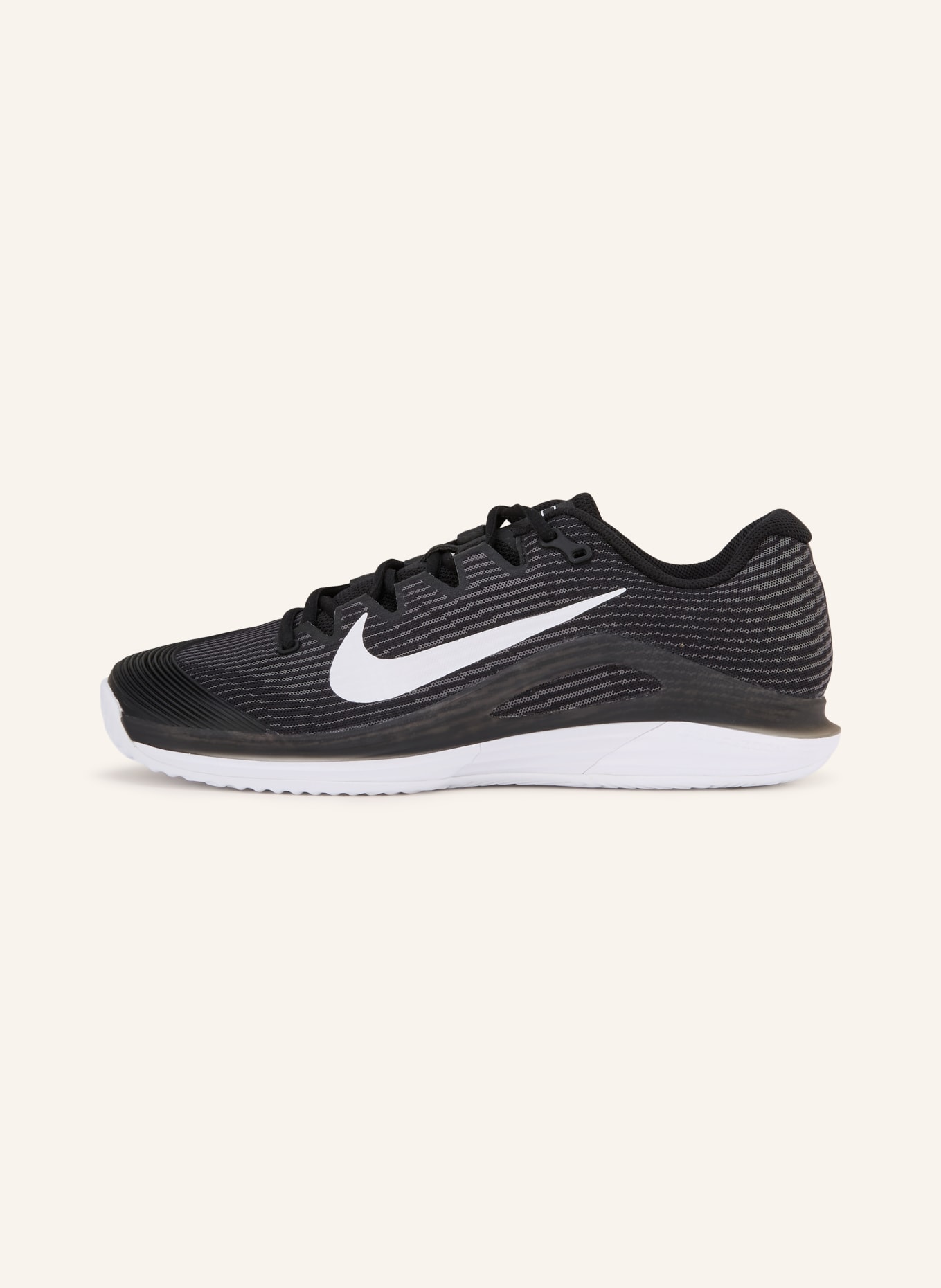 Nike Tennisschuhe ZOOM VAPOR 12: SCHWARZ / HELLGRAU / WEISS