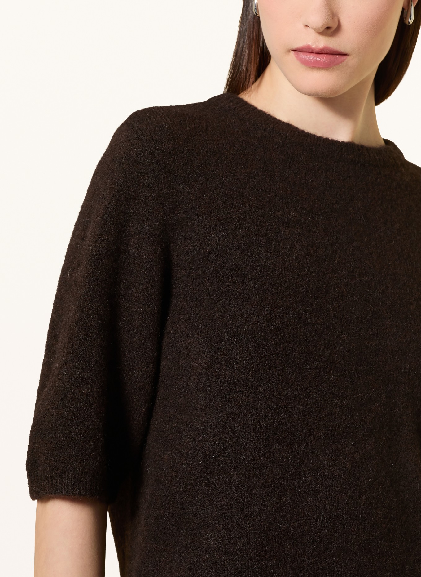 GESTUZ Strickshirt ALPHAGZ mit Alpaka: DUNKELBRAUN