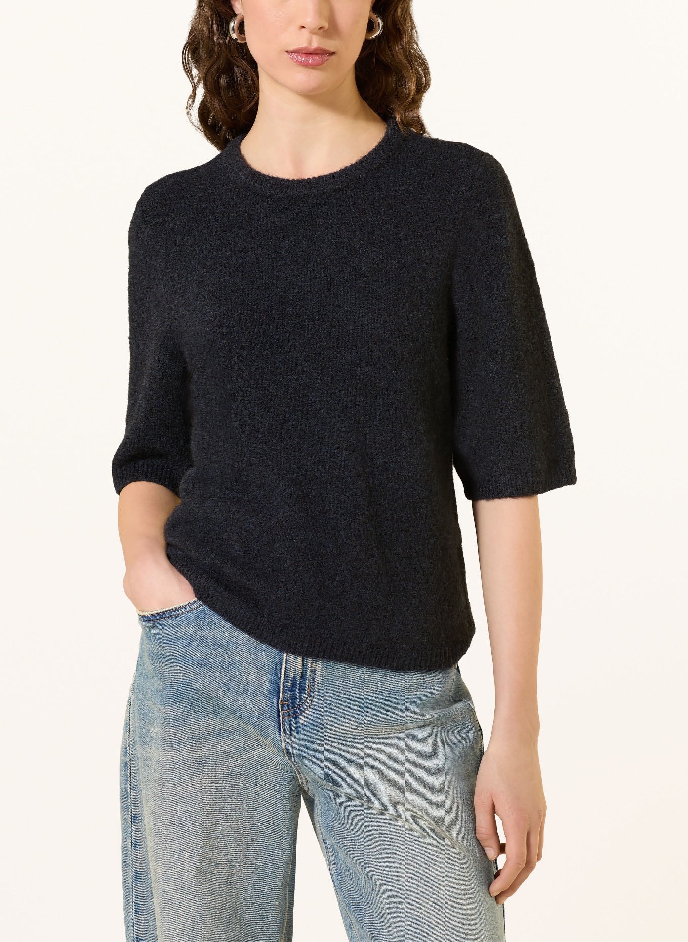 GESTUZ Strickshirt ALPHAGZ mit Alpaka: DUNKELBLAU