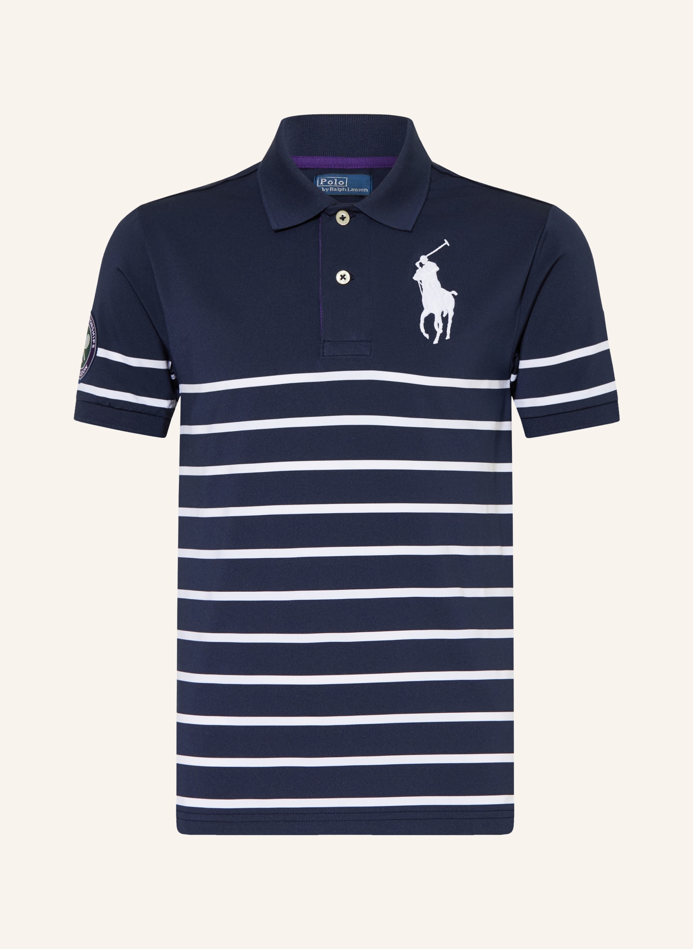 POLO RALPH LAUREN Jersey-Poloshirt: DUNKELBLAU / WEISS