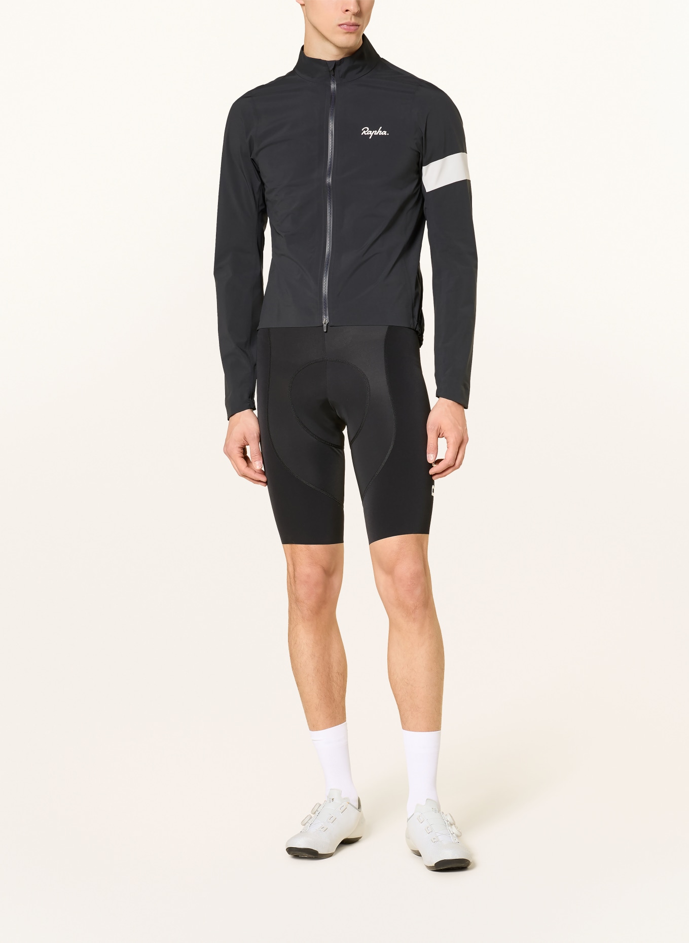 Rapha Cycling jacket CORE RAIN: BLACK / WHITE