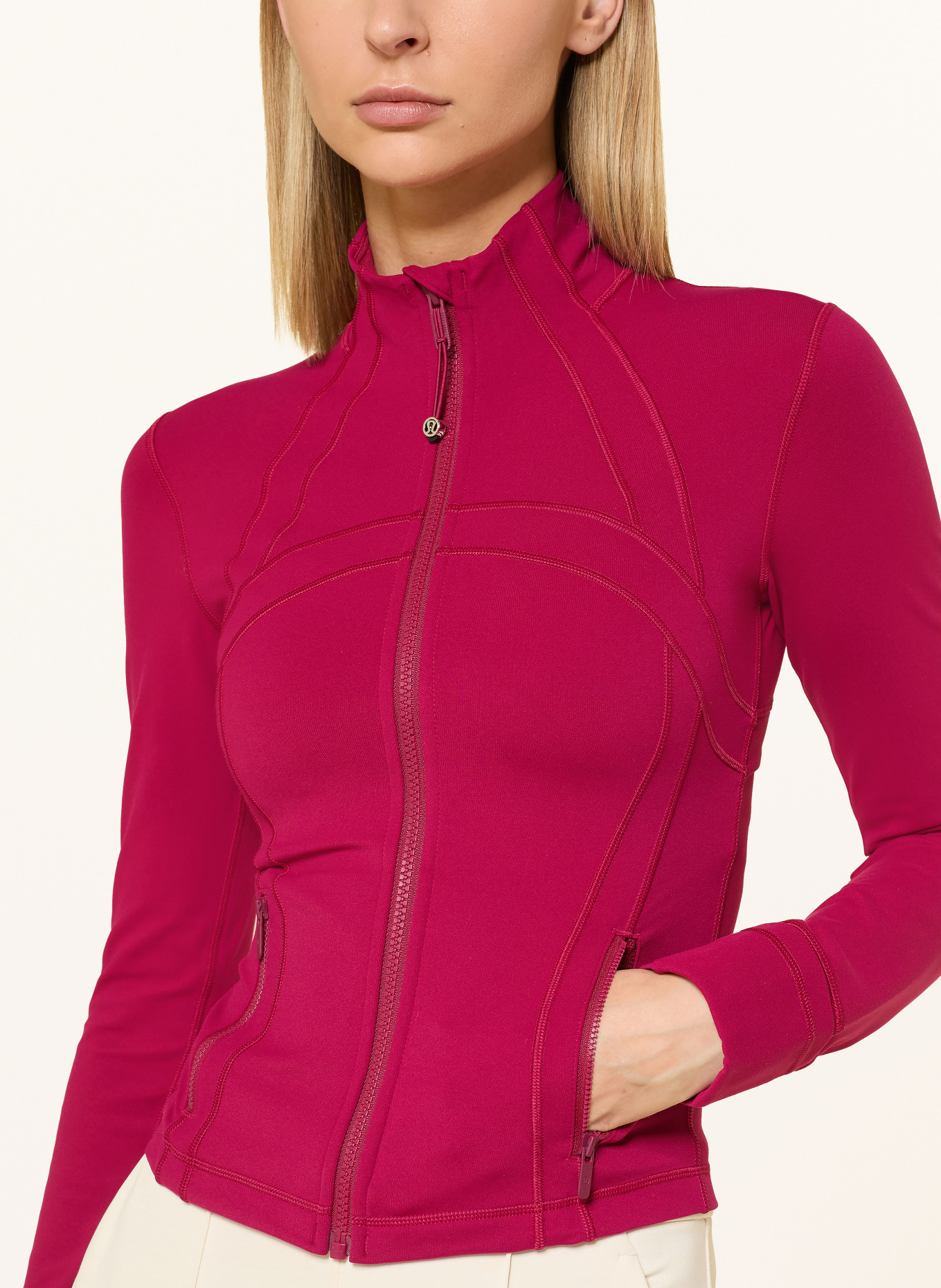 lululemon DEFINE CROPPED yoga jacket: FUCHSIA