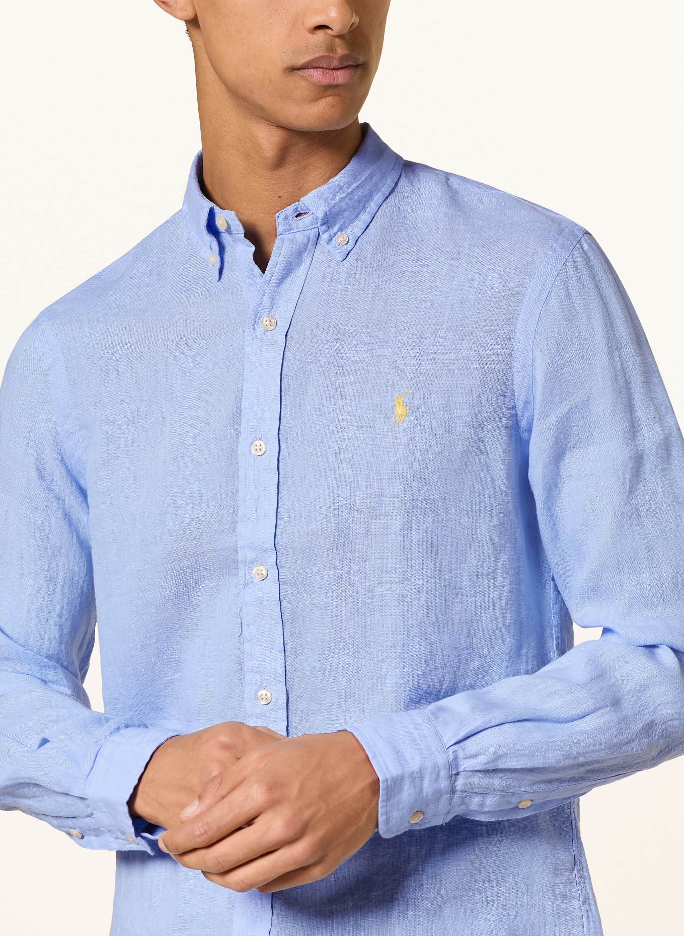 POLO RALPH LAUREN Leinenhemd Slim Fit: HELLBLAU