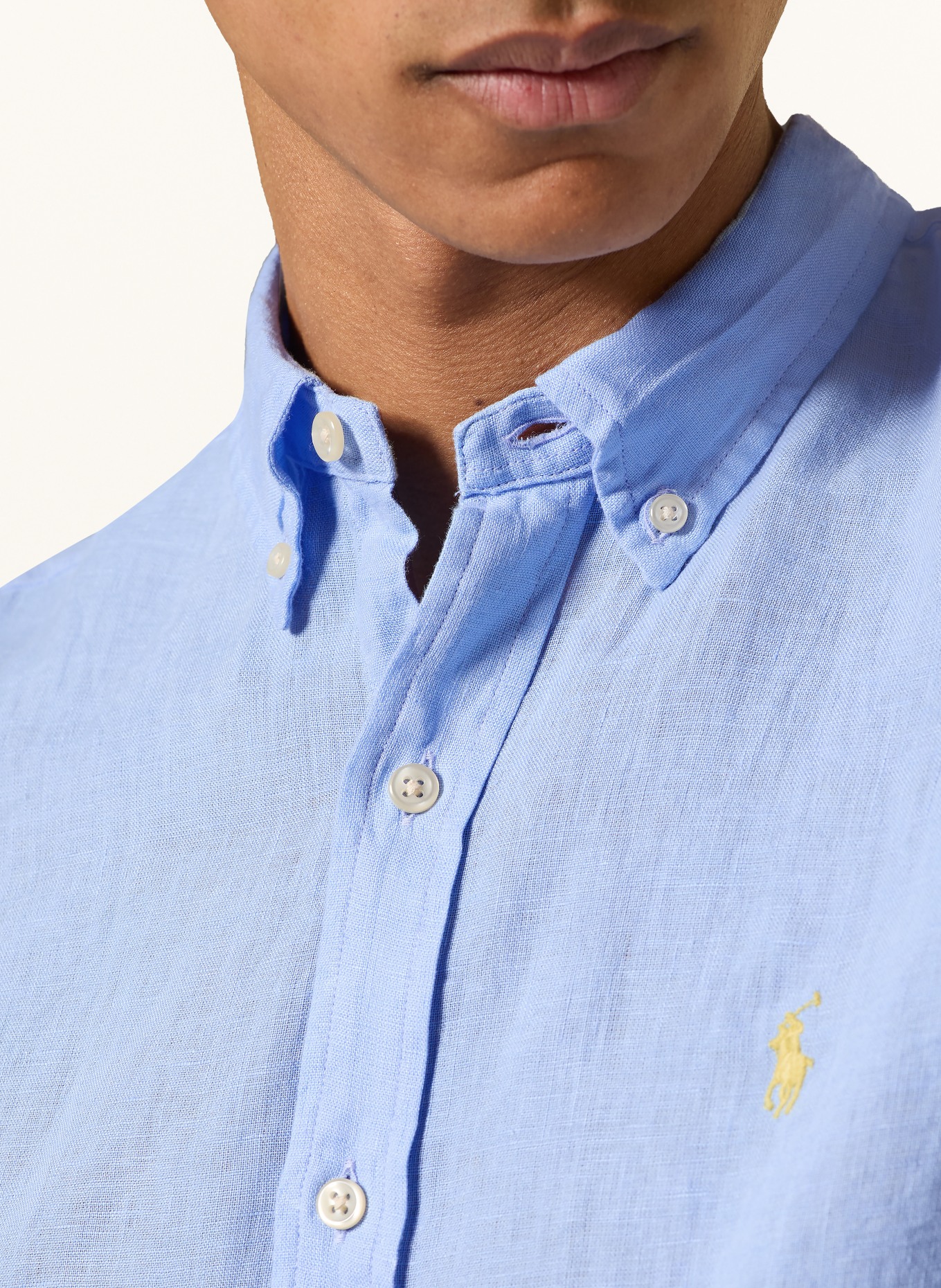 POLO RALPH LAUREN Leinenhemd Slim Fit: HELLBLAU