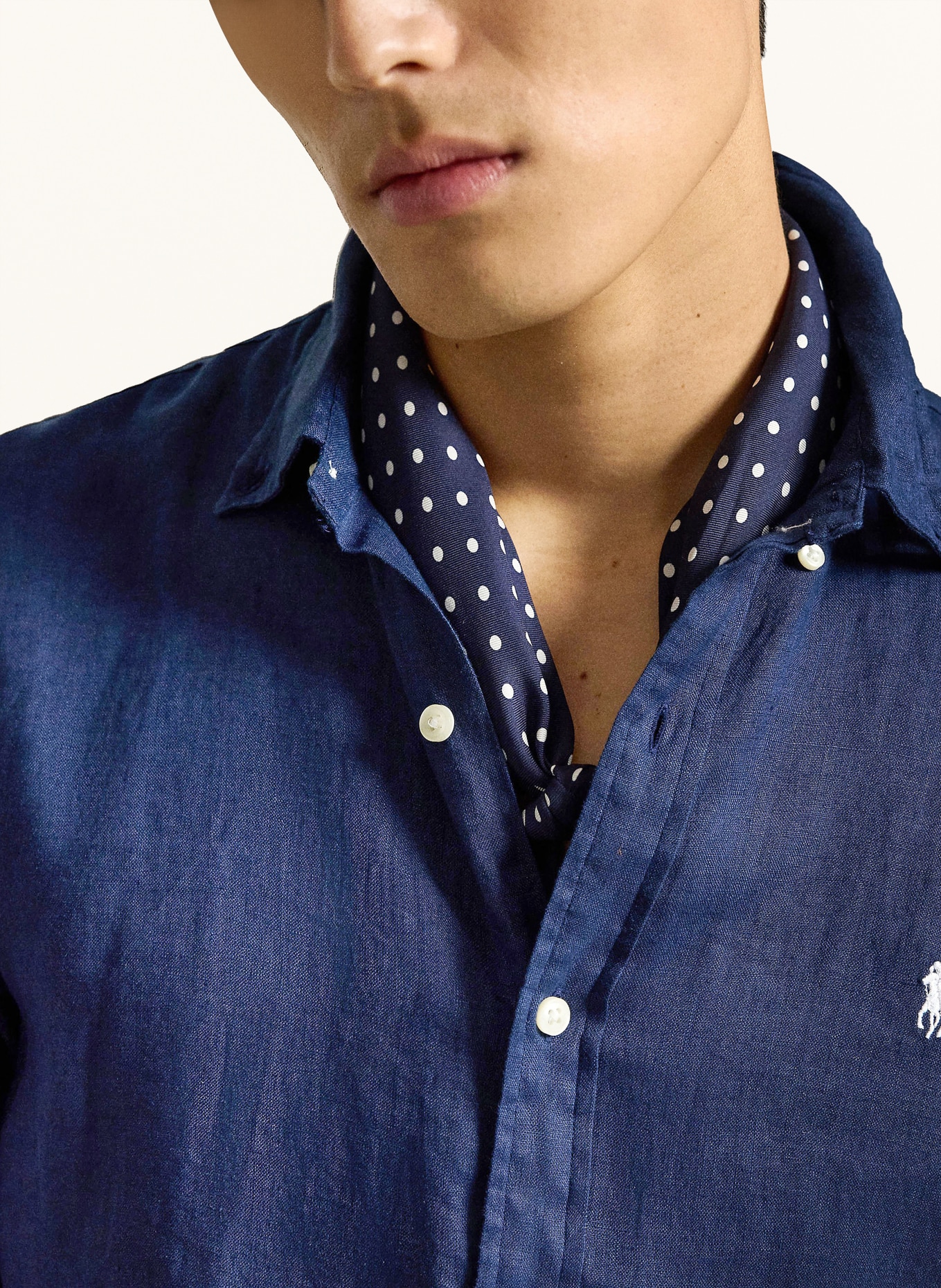 POLO RALPH LAUREN Leinenhemd Slim Fit: DUNKELBLAU