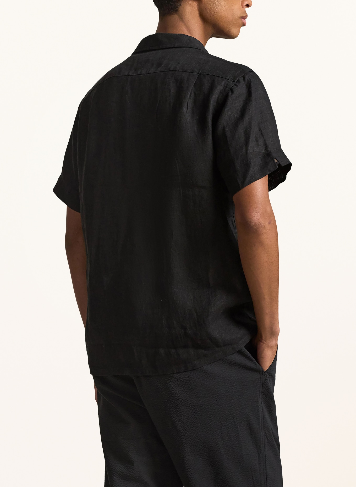 POLO RALPH LAUREN Lněná košile resort Classic Fit: ČERNÁ