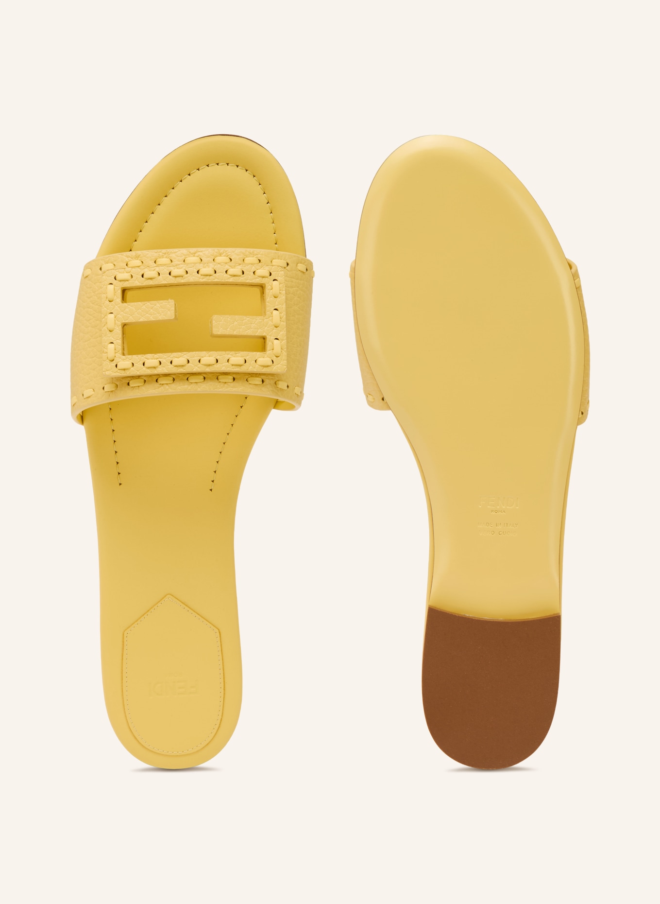 FENDI mules: JAUNE CLAIR