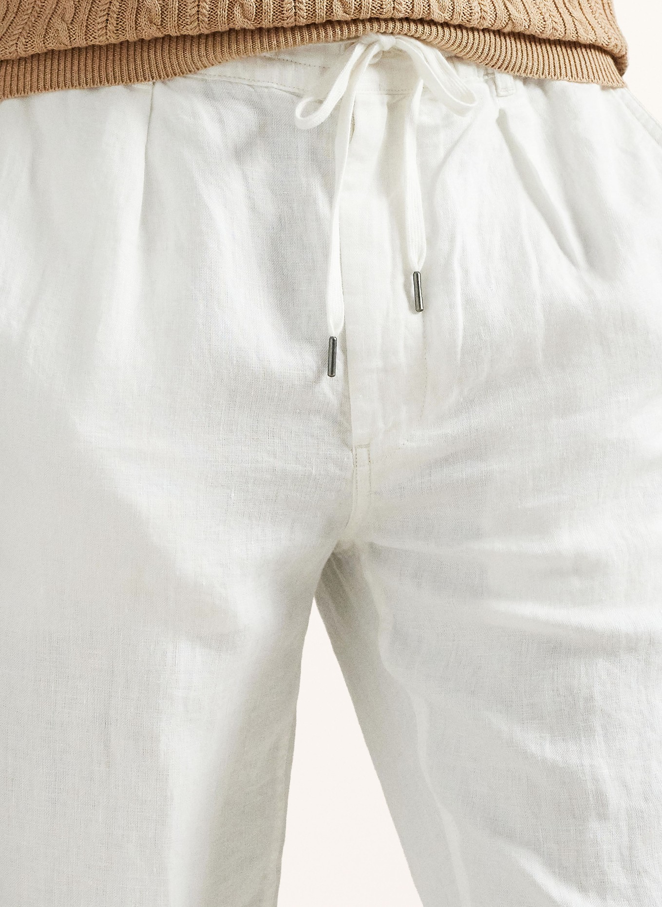 POLO RALPH LAUREN Leinenhose im Jogging-Stil Slim Tapered Fit: WEISS